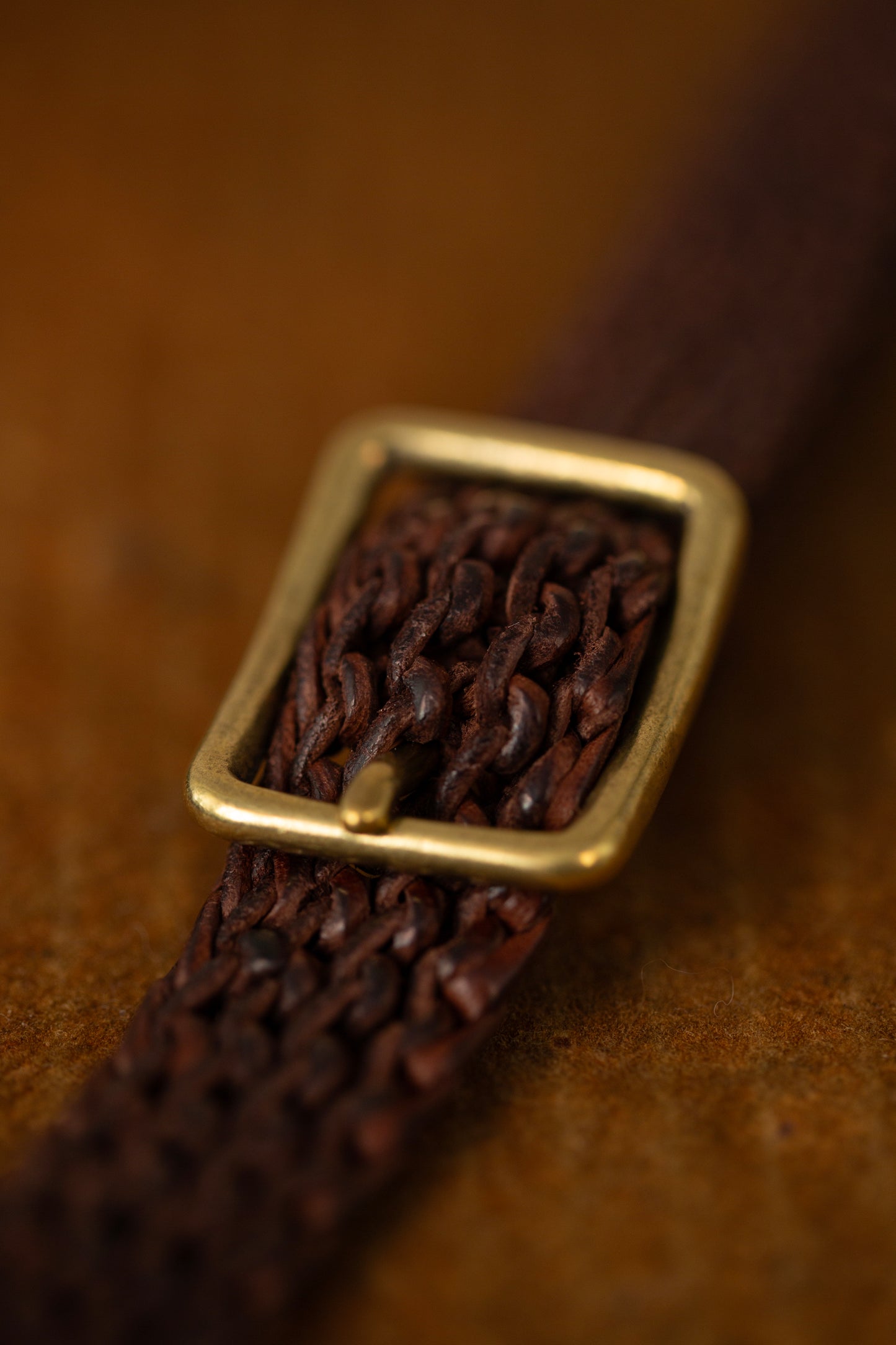 Brown Hand Knitted horse Leather Belt