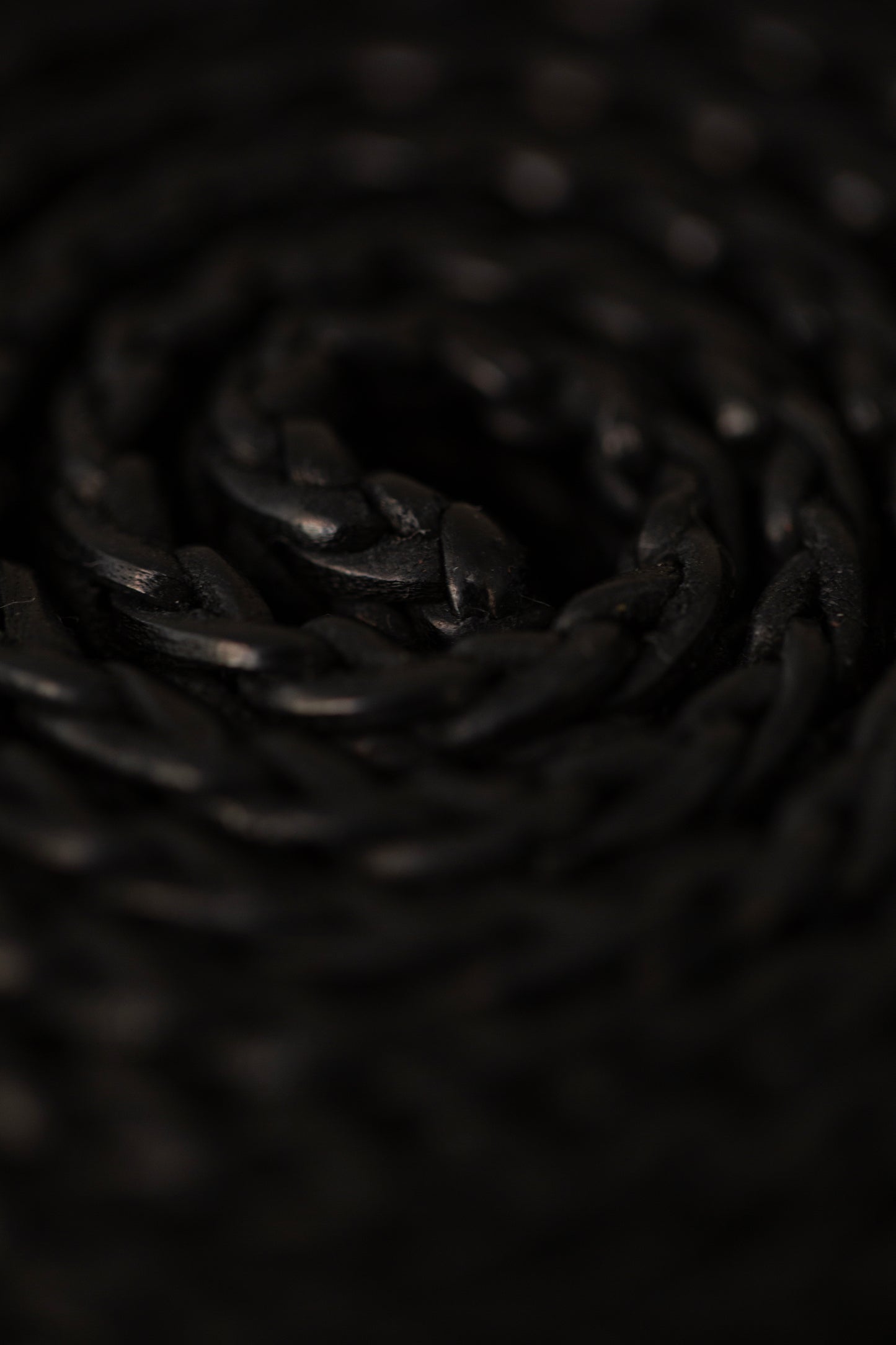 Black Hand Knitted horse Leather Belt