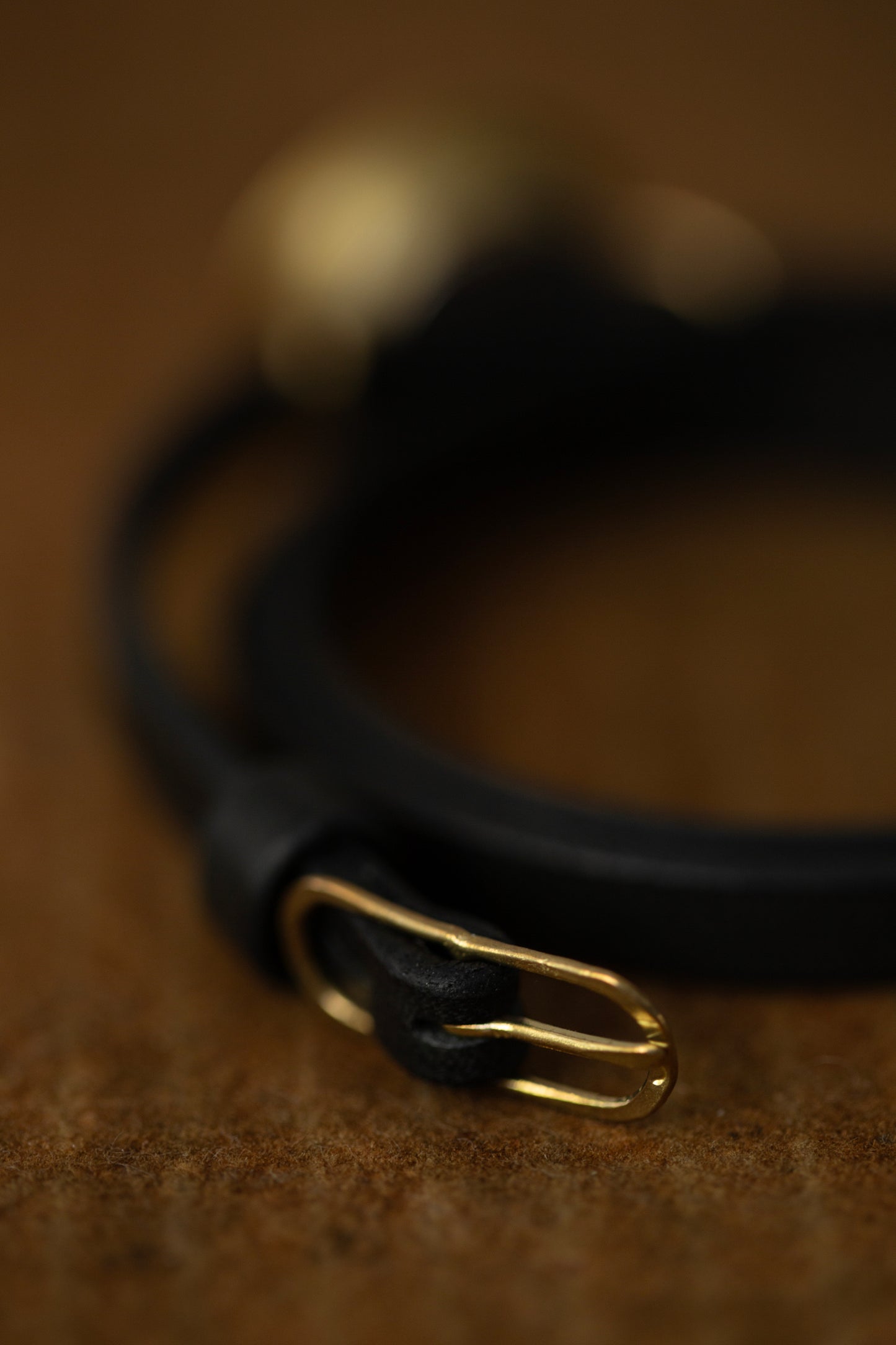 Black/brass tripple wrist wrap 'PETAL' watch