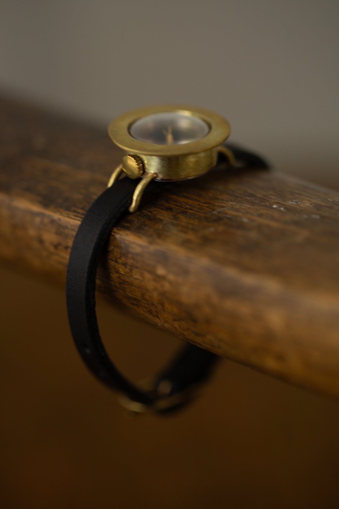 Black/brass 'PETAL' watch