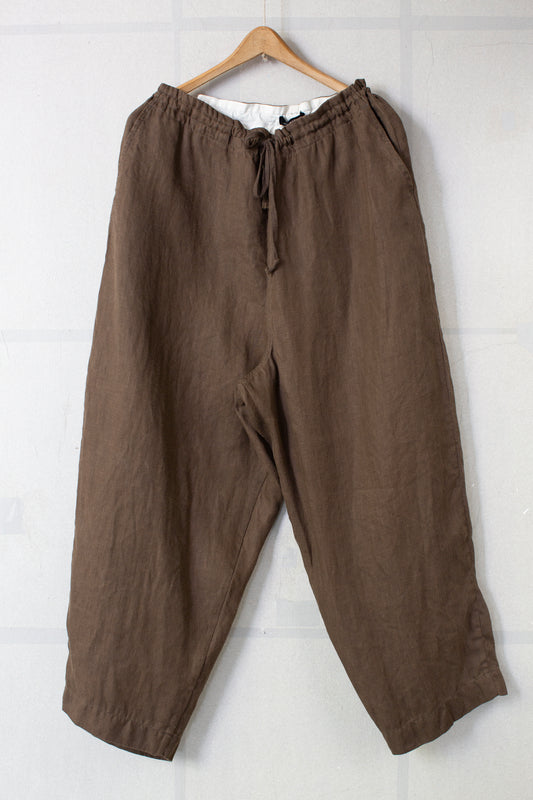 Drawstring Pant in Dark Olive Sumi Ink Hemp Twill