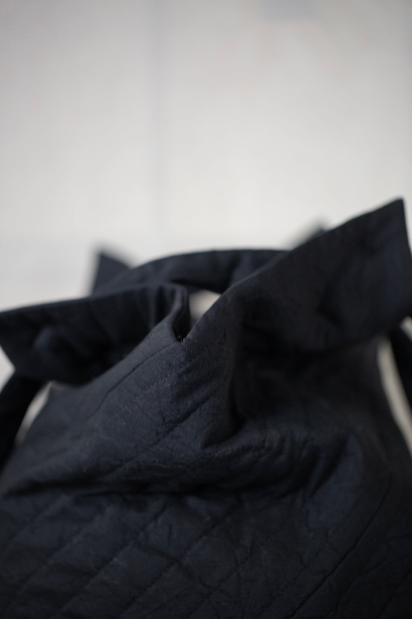 BAG#42 - WOOL SILK CLOTH PADDED DEEP BLACK
