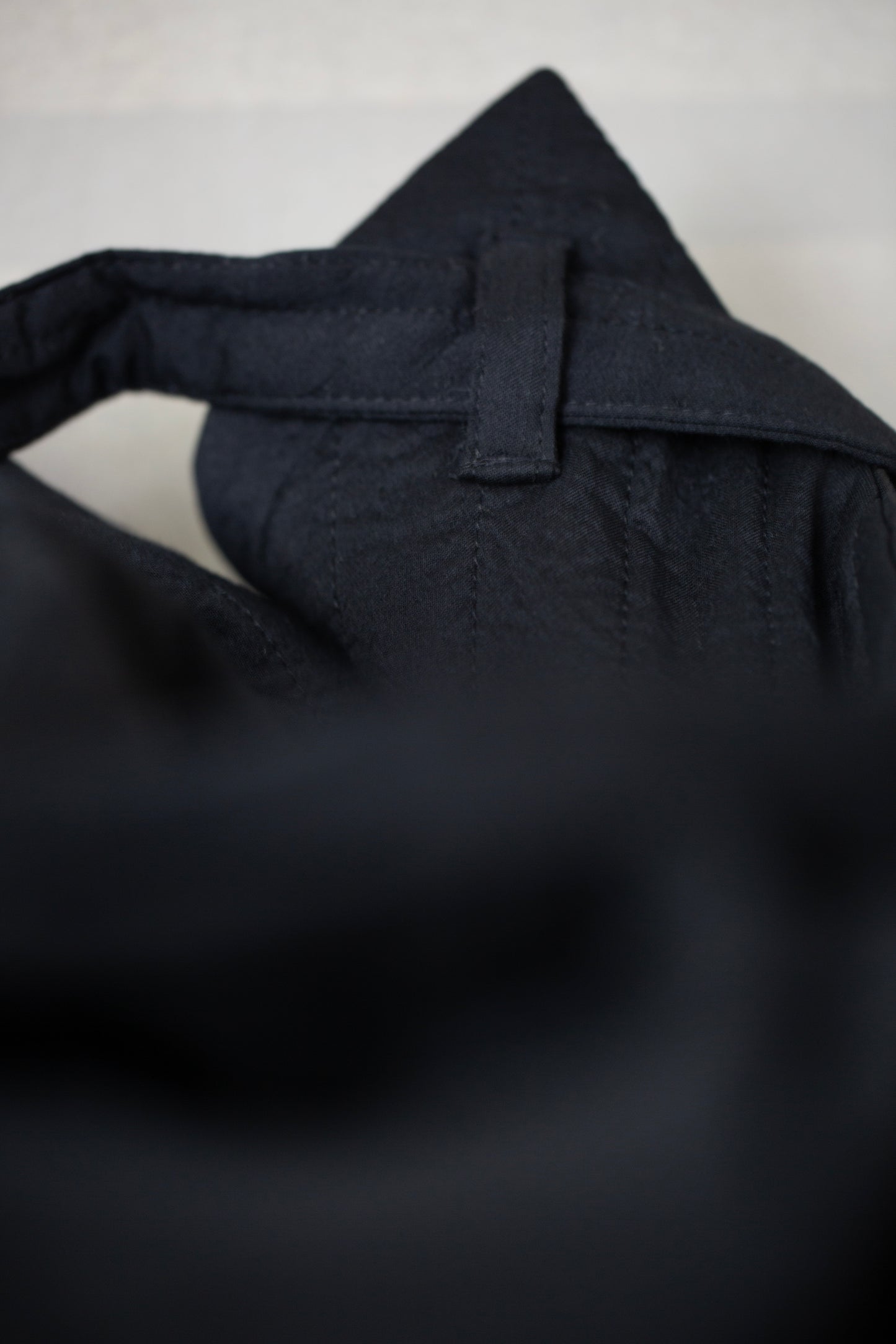 BAG#42 - WOOL SILK CLOTH PADDED DEEP BLACK