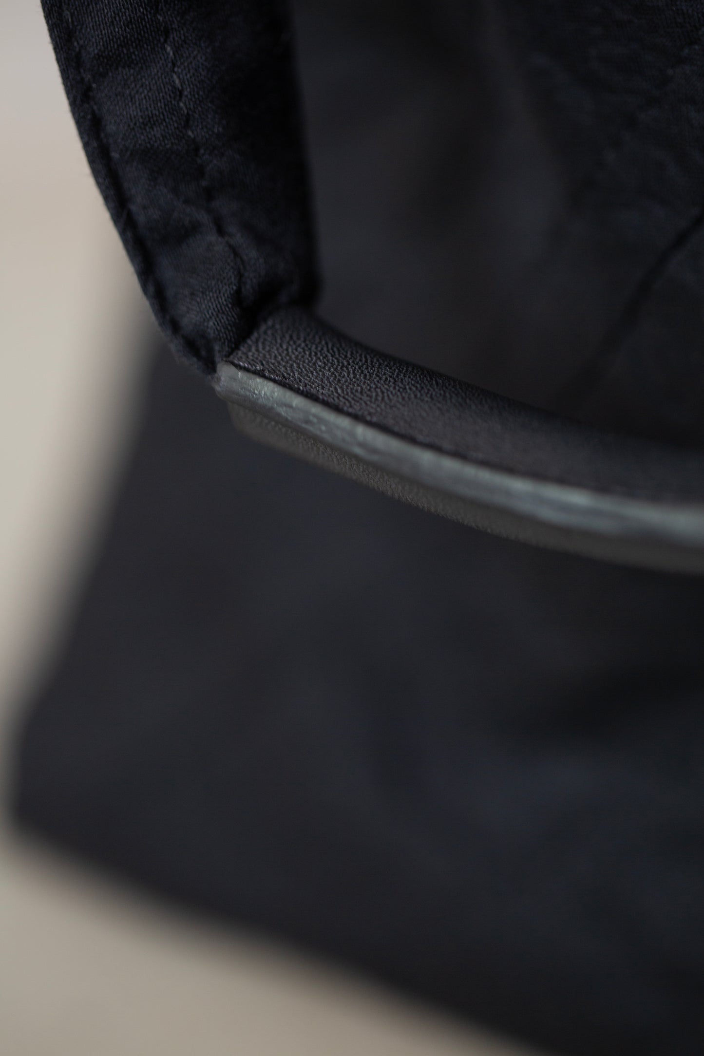 BAG#42 - WOOL SILK CLOTH PADDED DEEP BLACK
