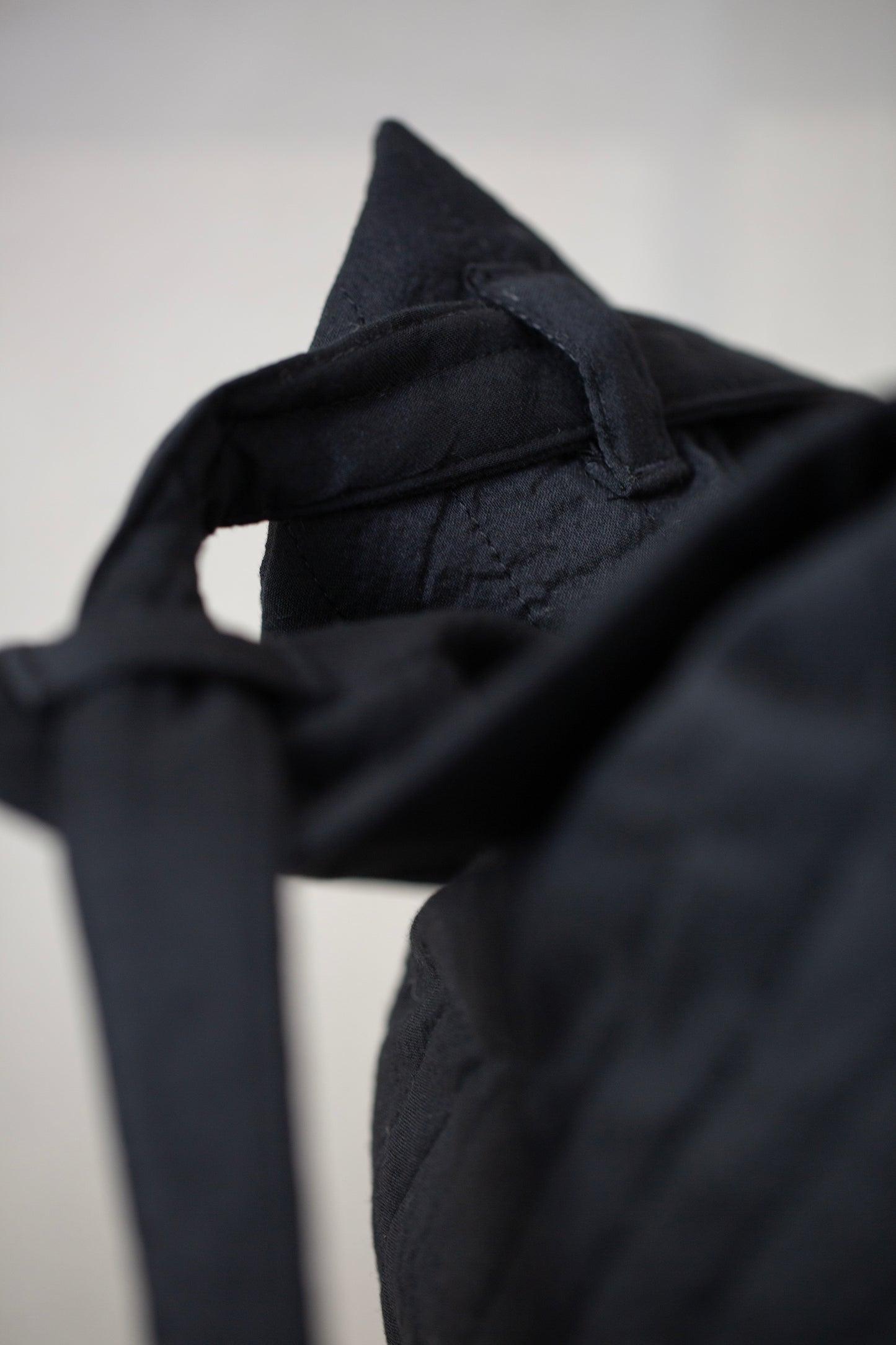 BAG#42 - WOOL SILK CLOTH PADDED DEEP BLACK