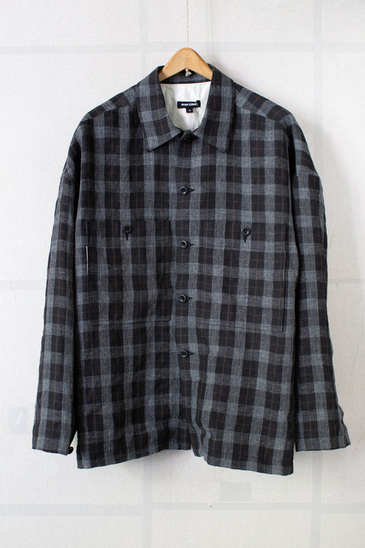 Field Shirt Two in Yarn Dye Linen Check
