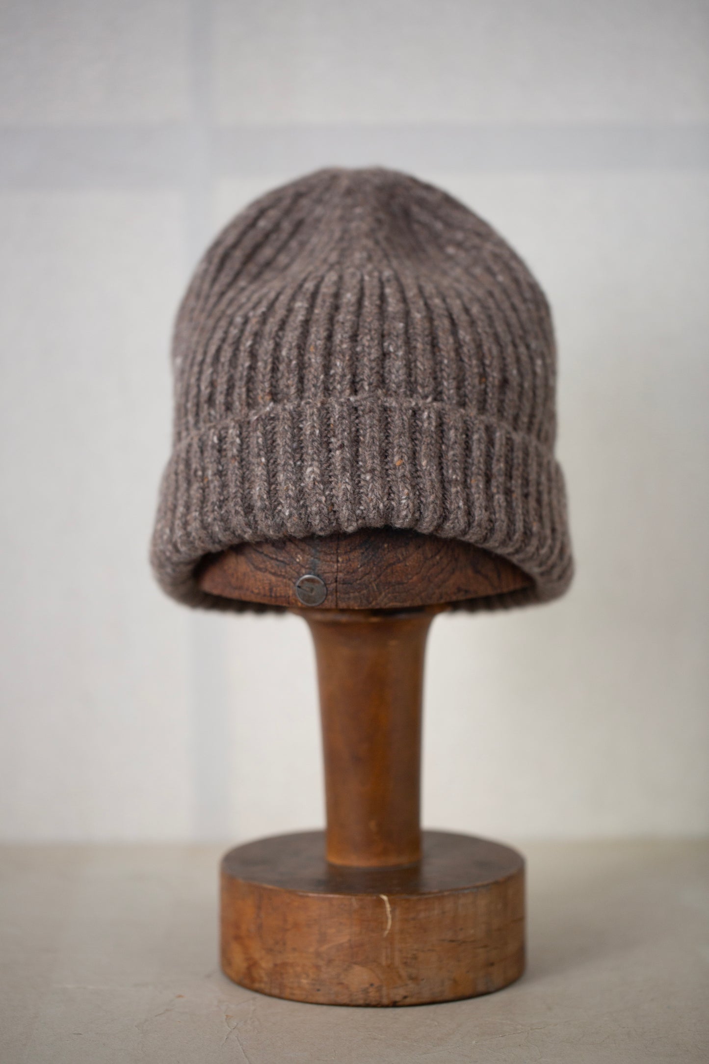 Knit Hat in Light Brown Cashmere/Wool Tweed