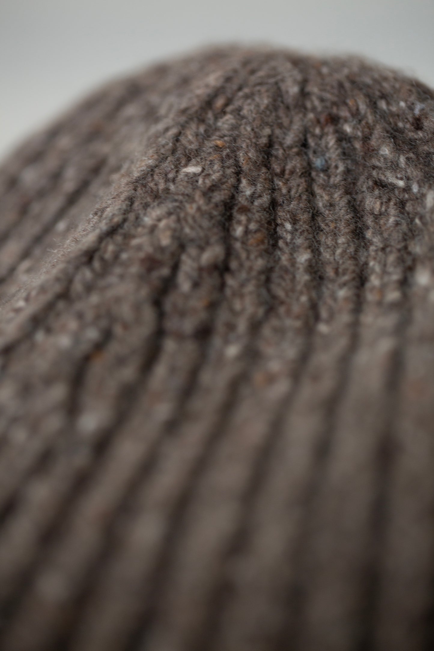 Knit Hat in Light Brown Cashmere/Wool Tweed