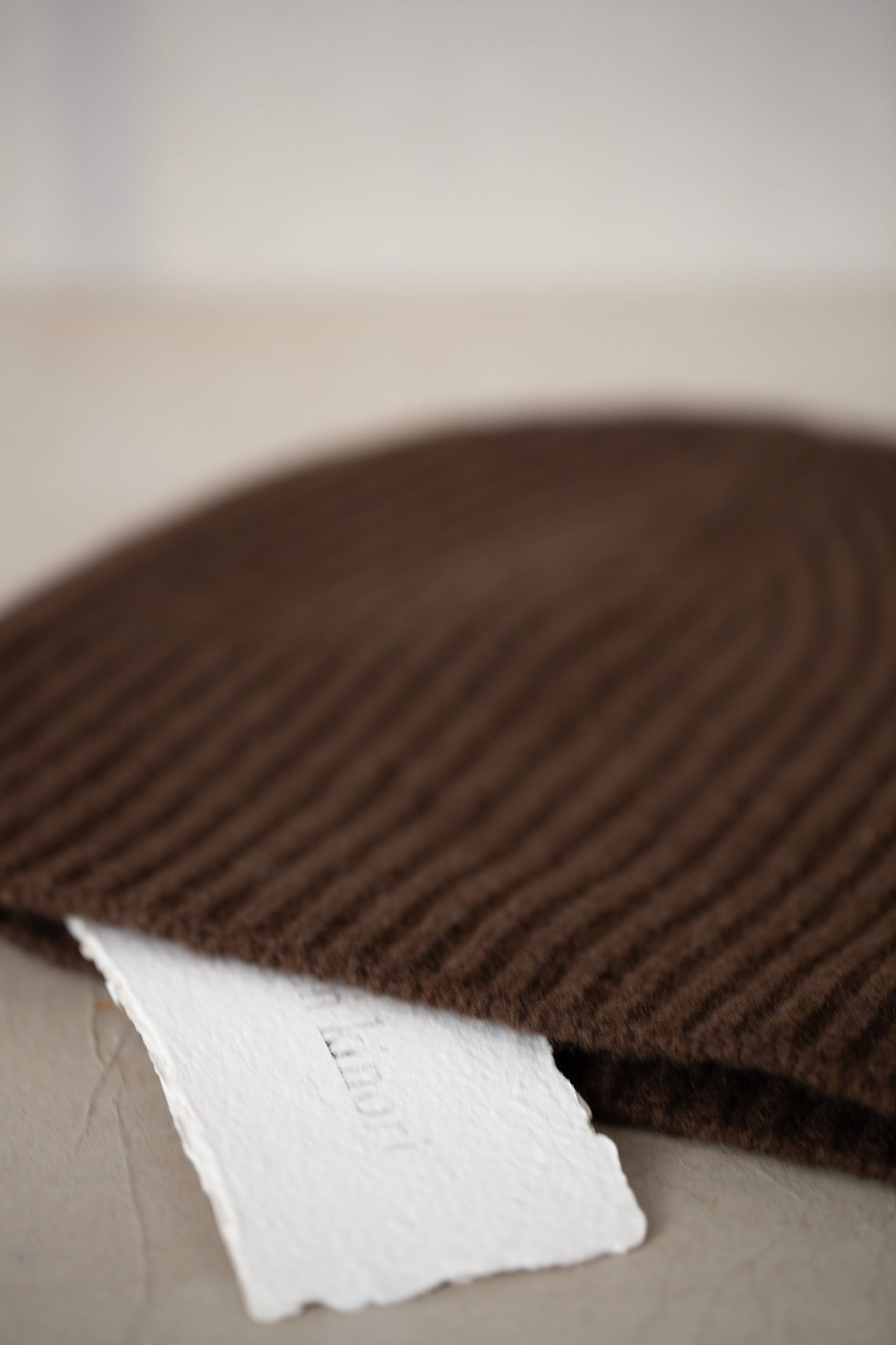 Knit Hat in Dark Brown Undyed Yak Wool