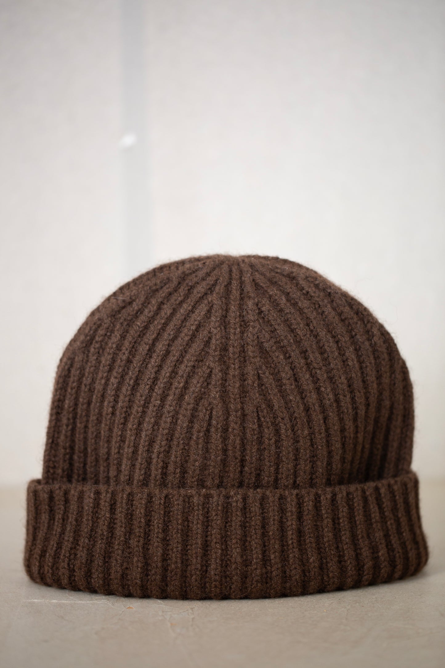 Knit Hat in Dark Brown Undyed Yak Wool