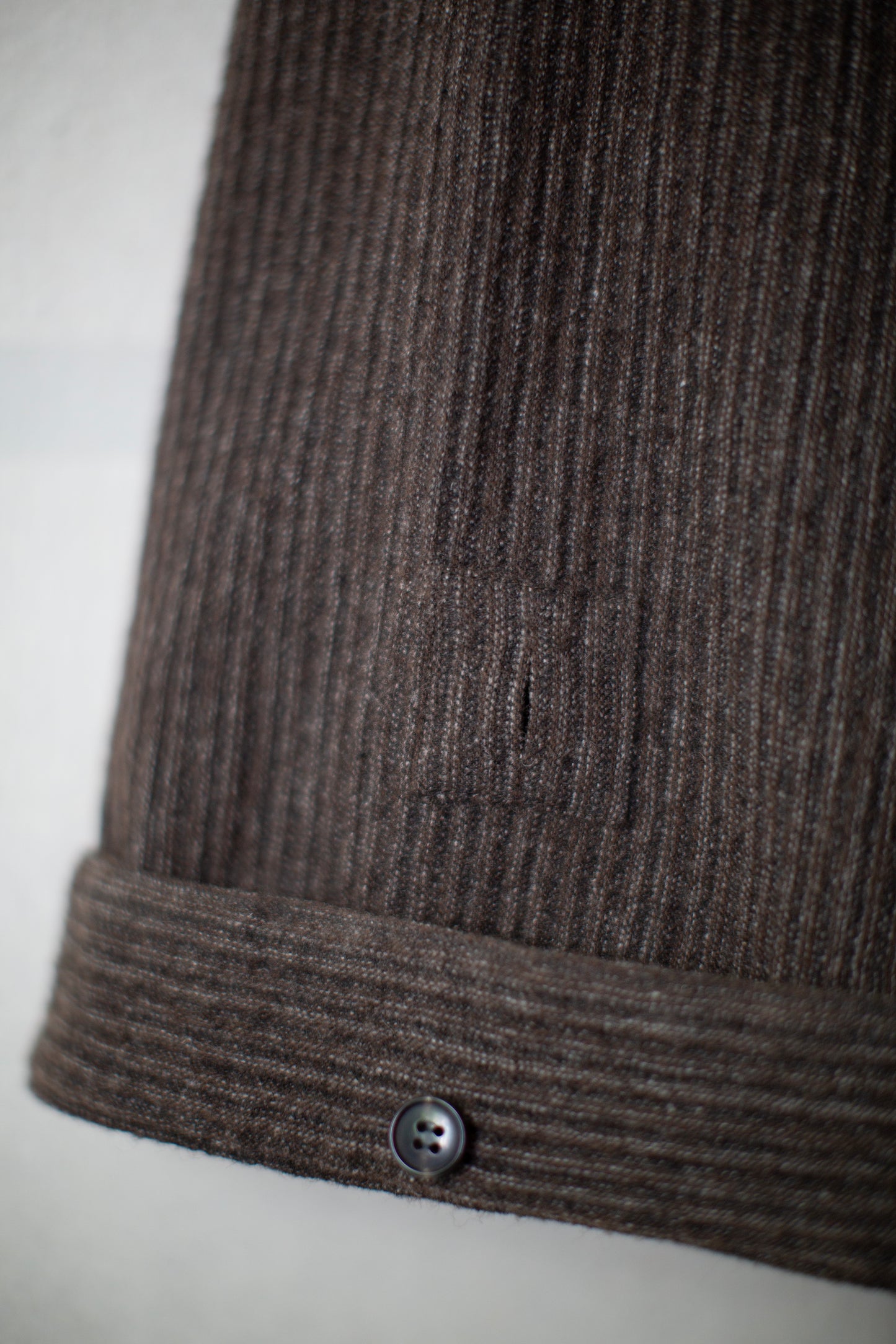 TROUSERS#93 - BROWN STRIPED YAK LINEN COTTON