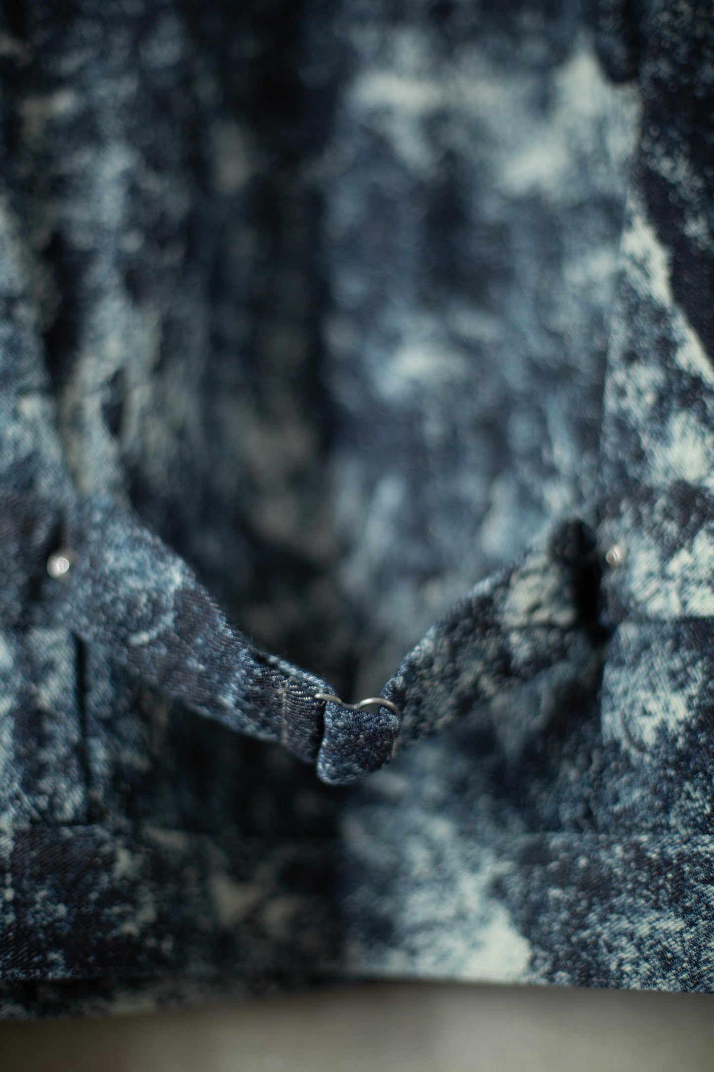 Discharged indigo denim jacket