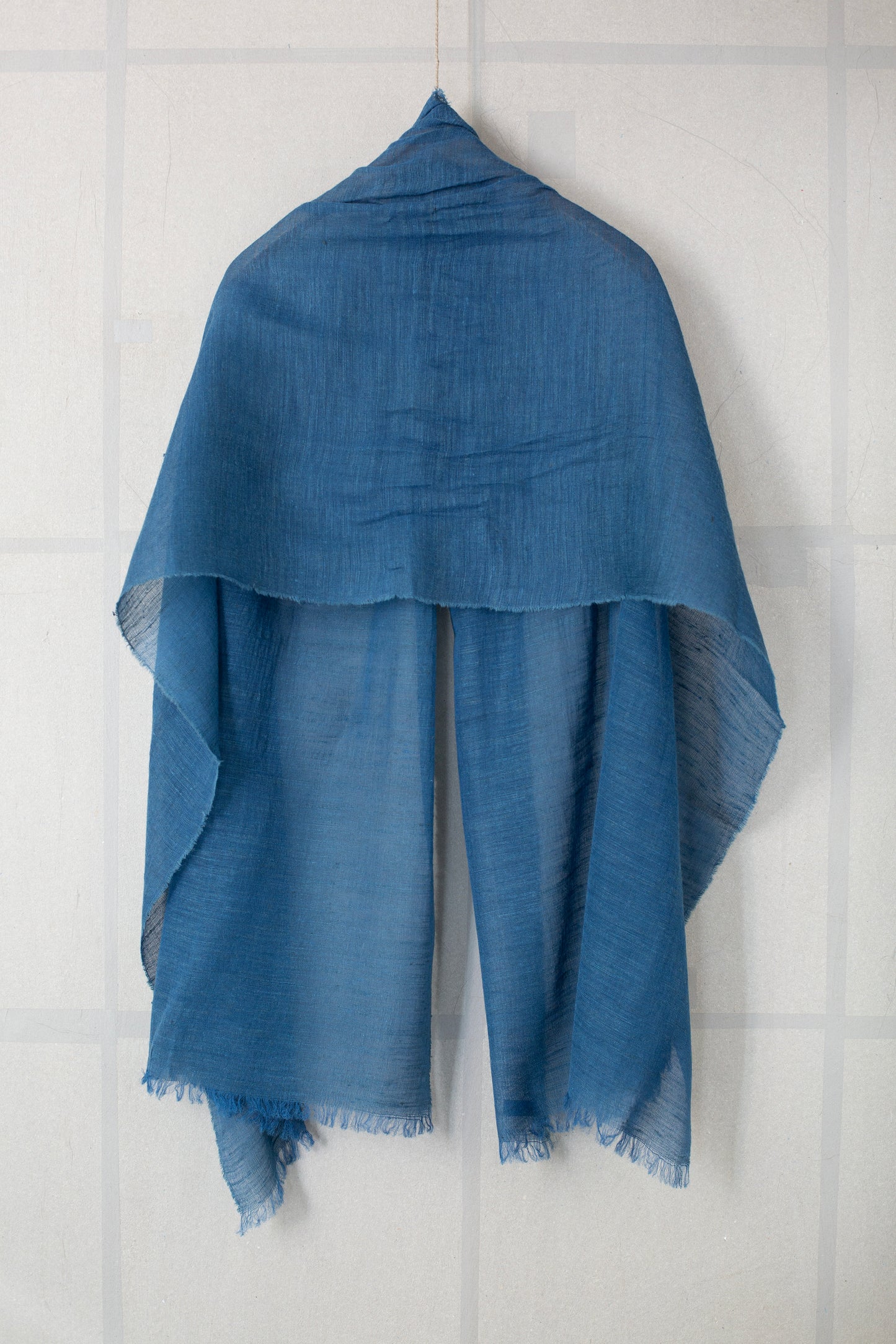 stole in light natural indigo tussar silk