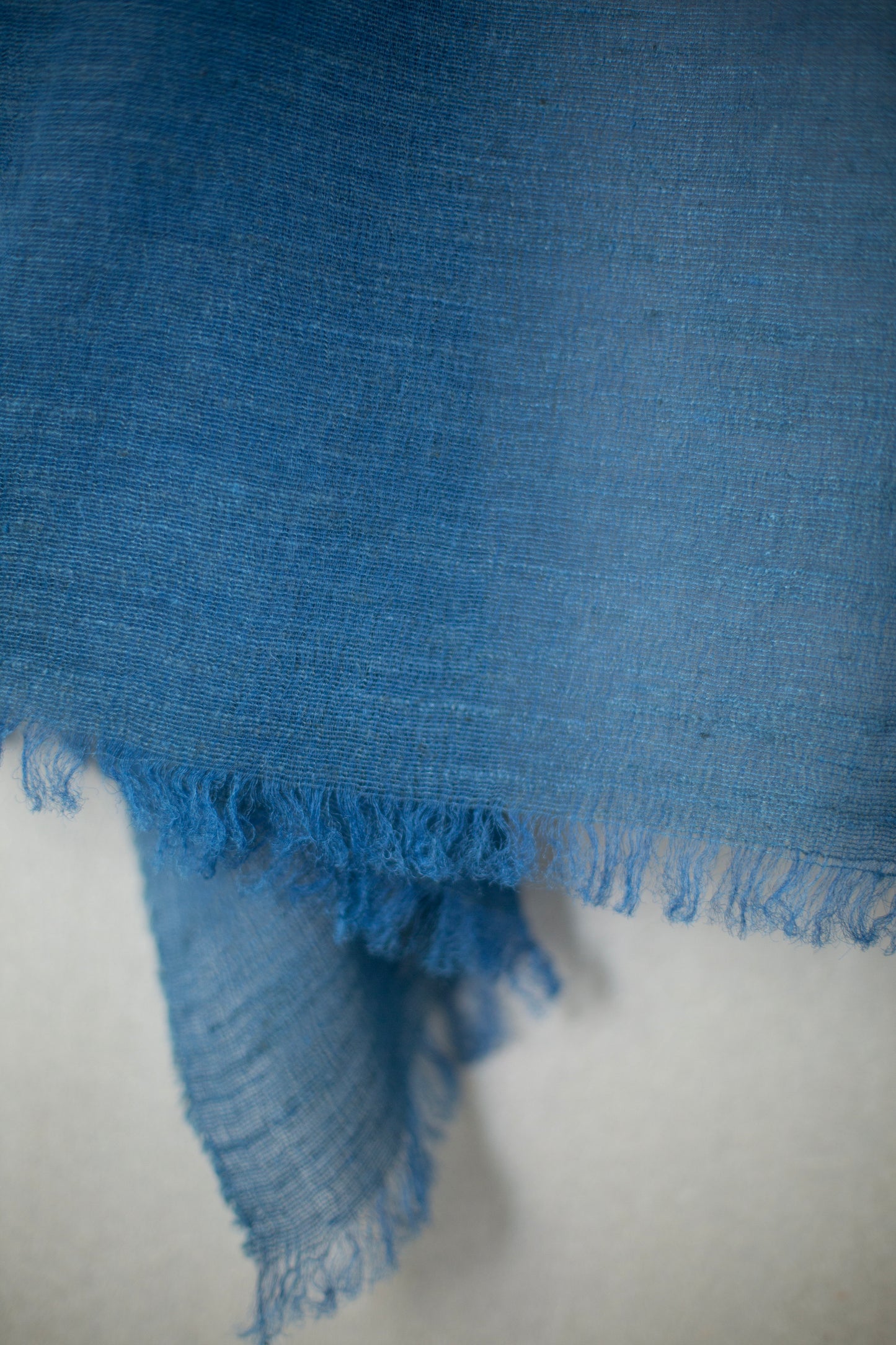 stole in light natural indigo tussar silk