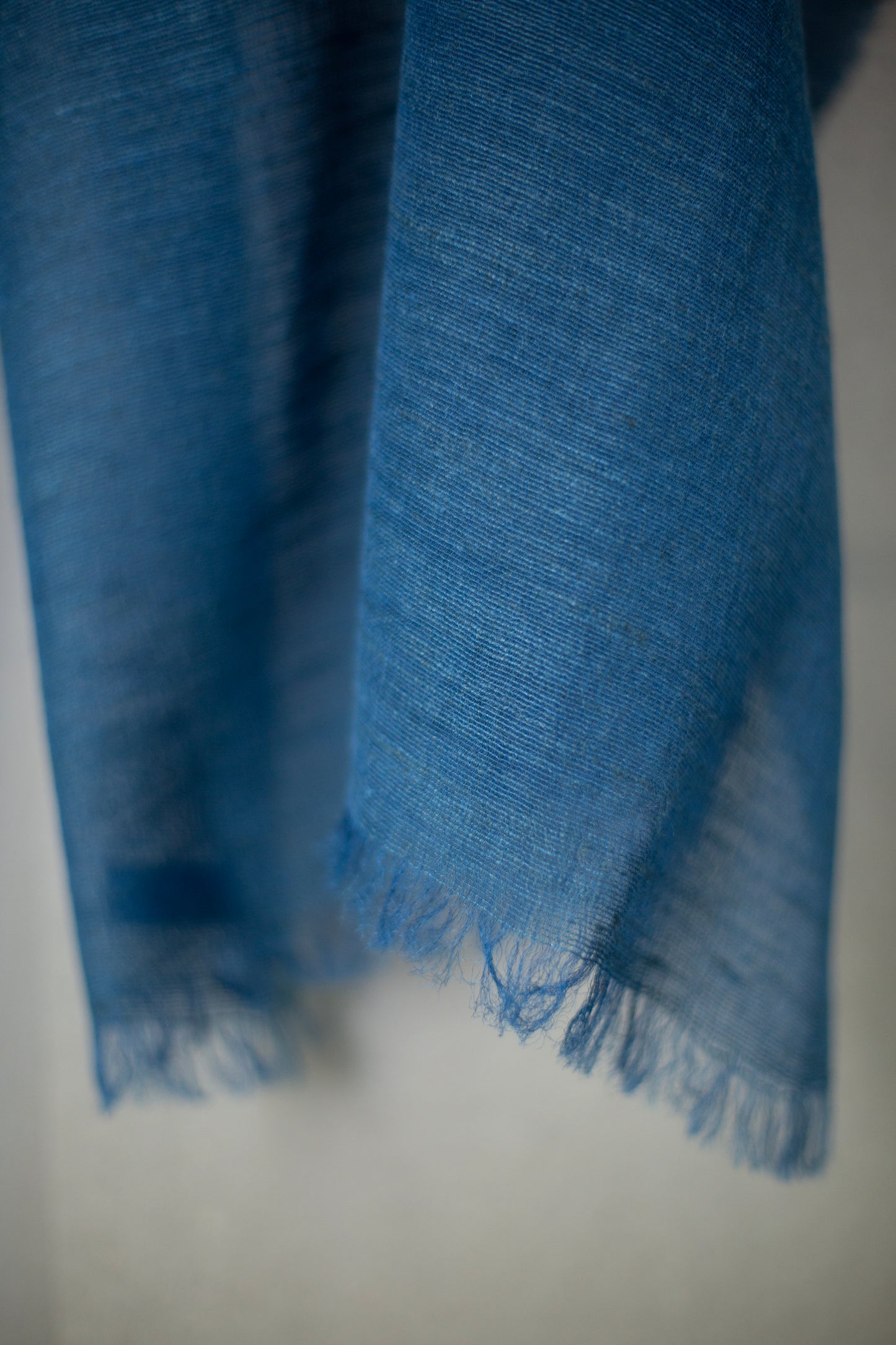 stole in light natural indigo tussar silk