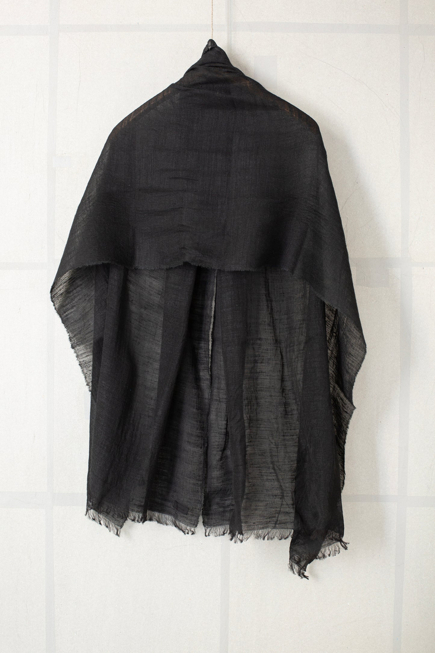 stole in black tussar silk