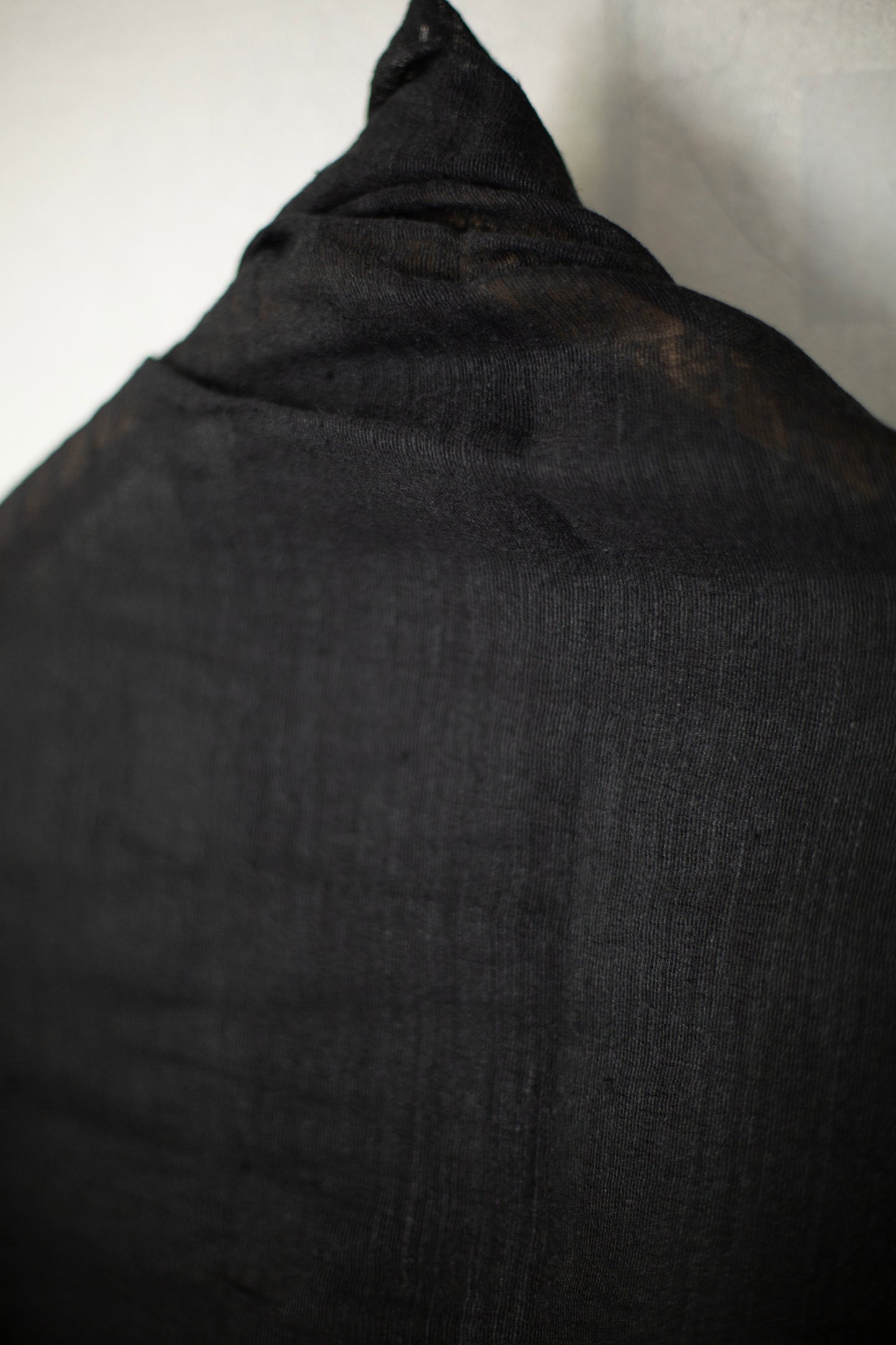 stole in black tussar silk