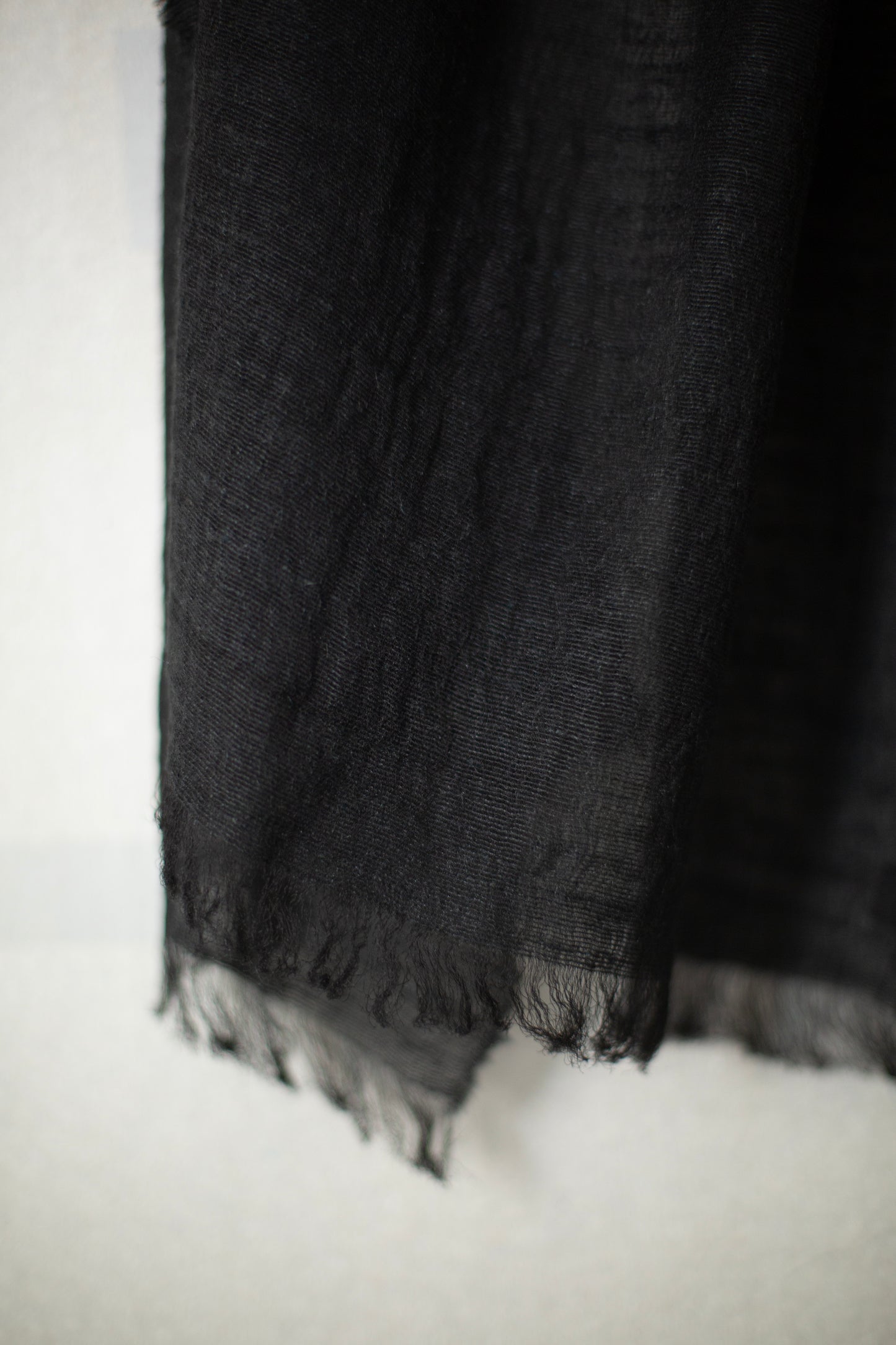 stole in black tussar silk