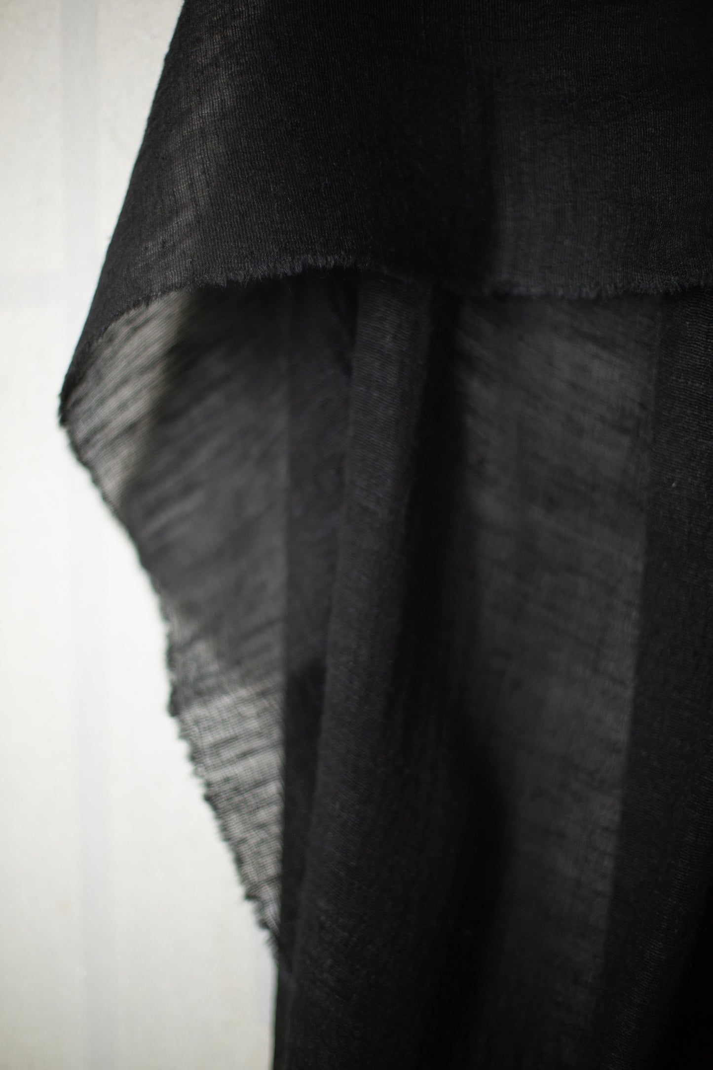 stole in black tussar silk