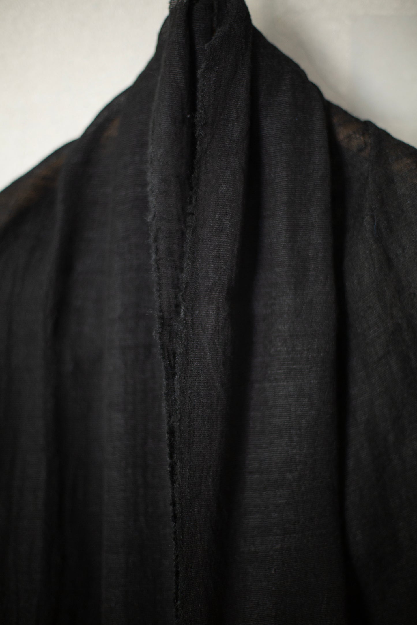 stole in black tussar silk