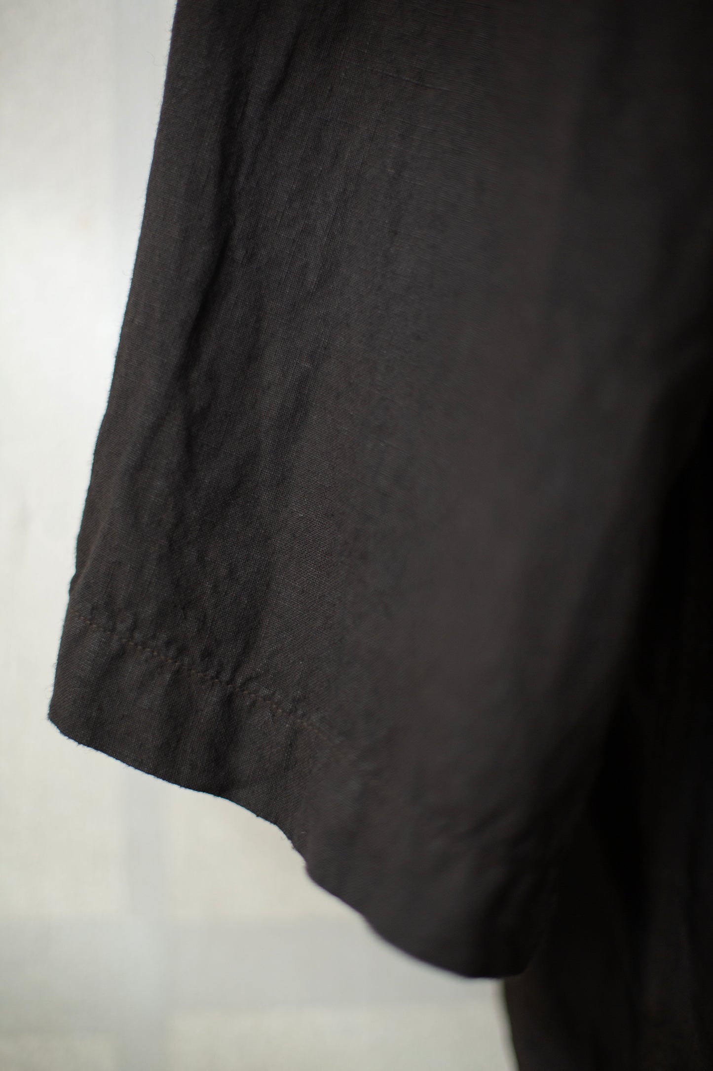 Mud dyed brown shawl collar kimono coat