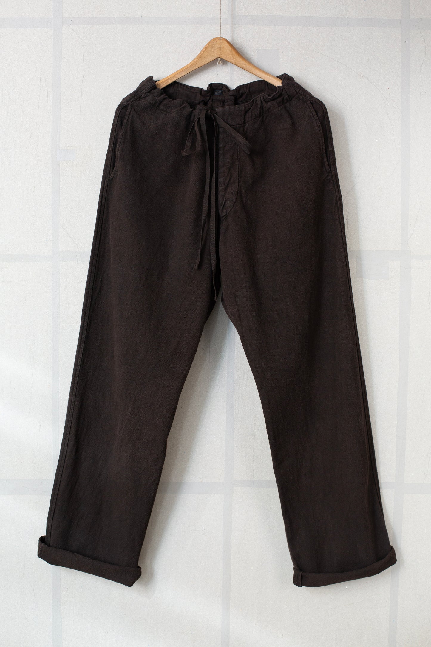 Mud dyed brown hospital trousers