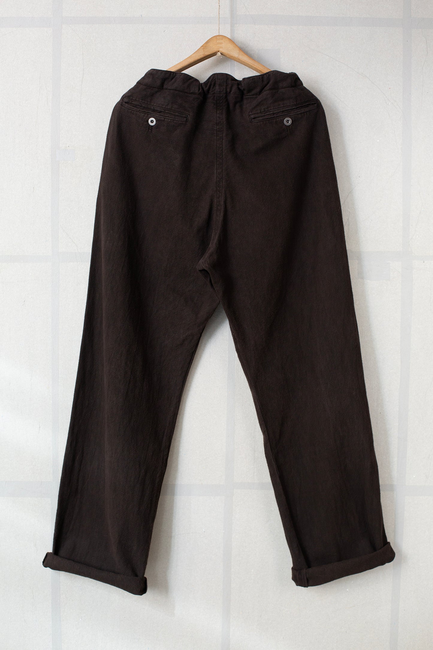 Mud dyed brown hospital trousers