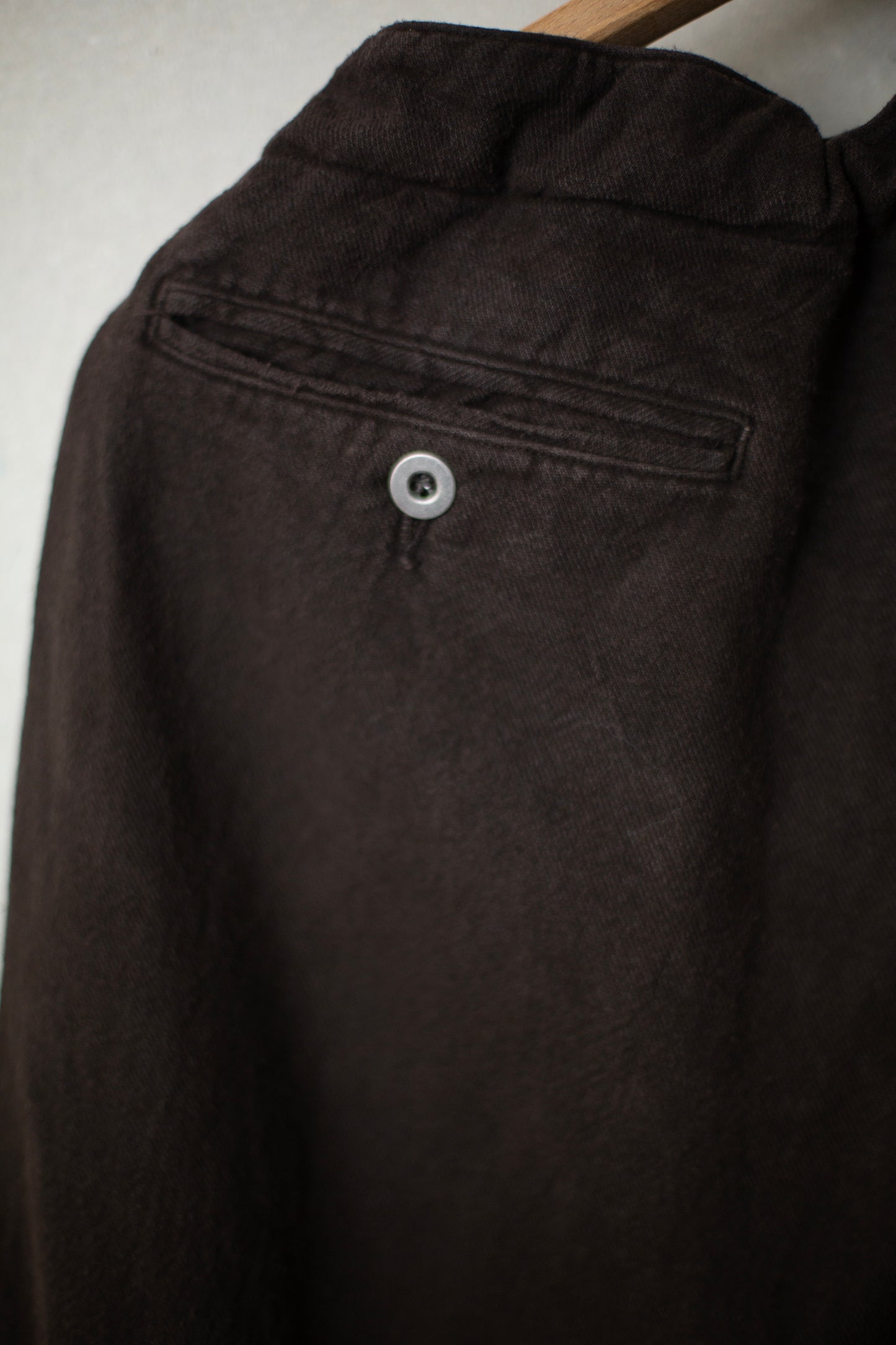 Mud dyed brown hospital trousers