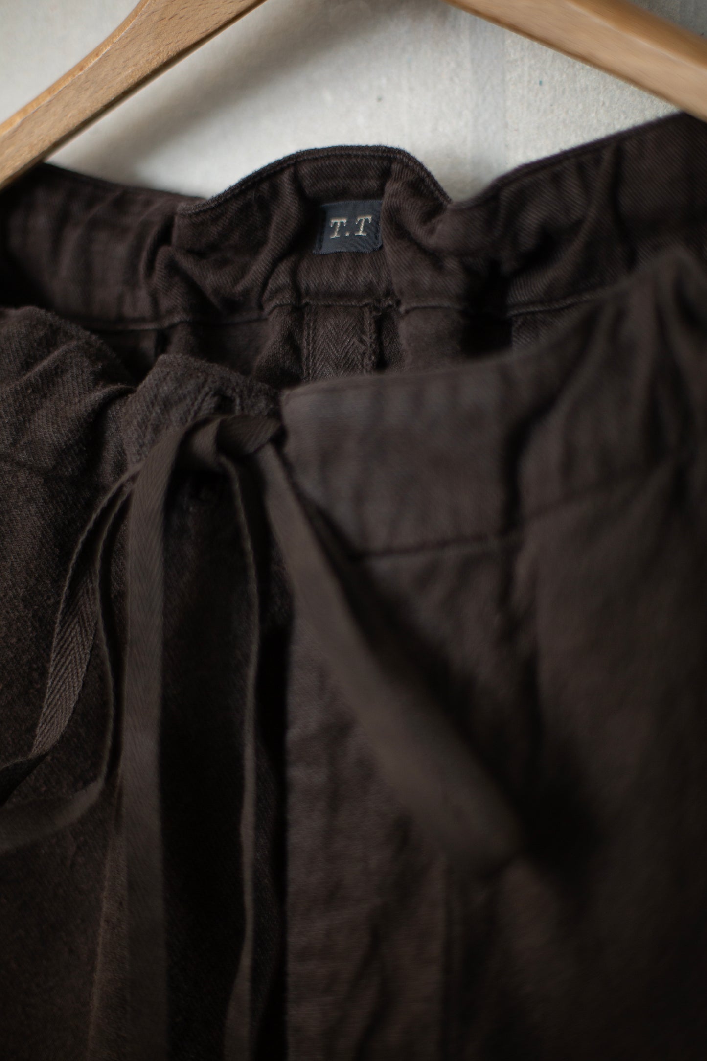 Mud dyed brown hospital trousers