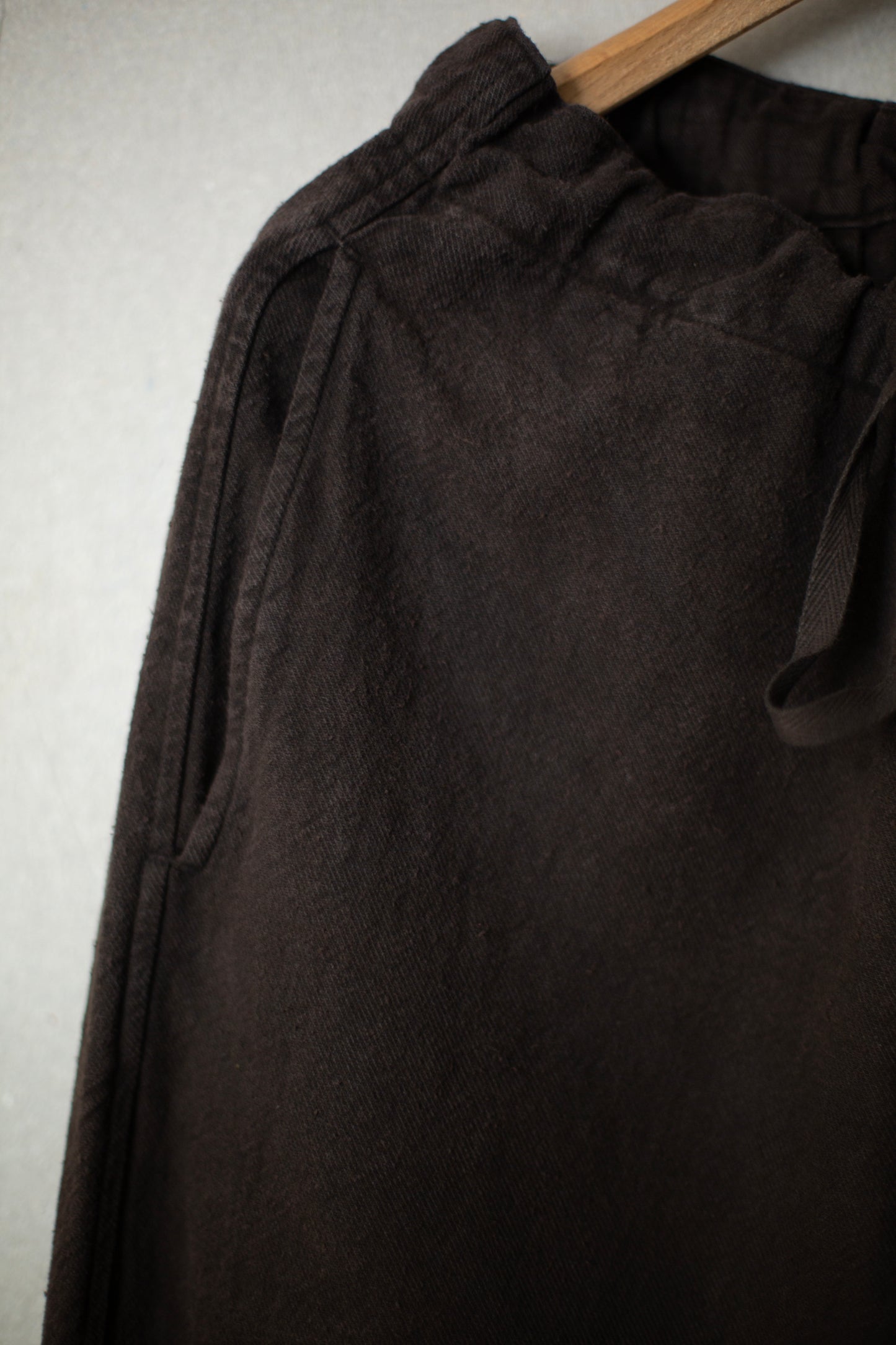 Mud dyed brown hospital trousers
