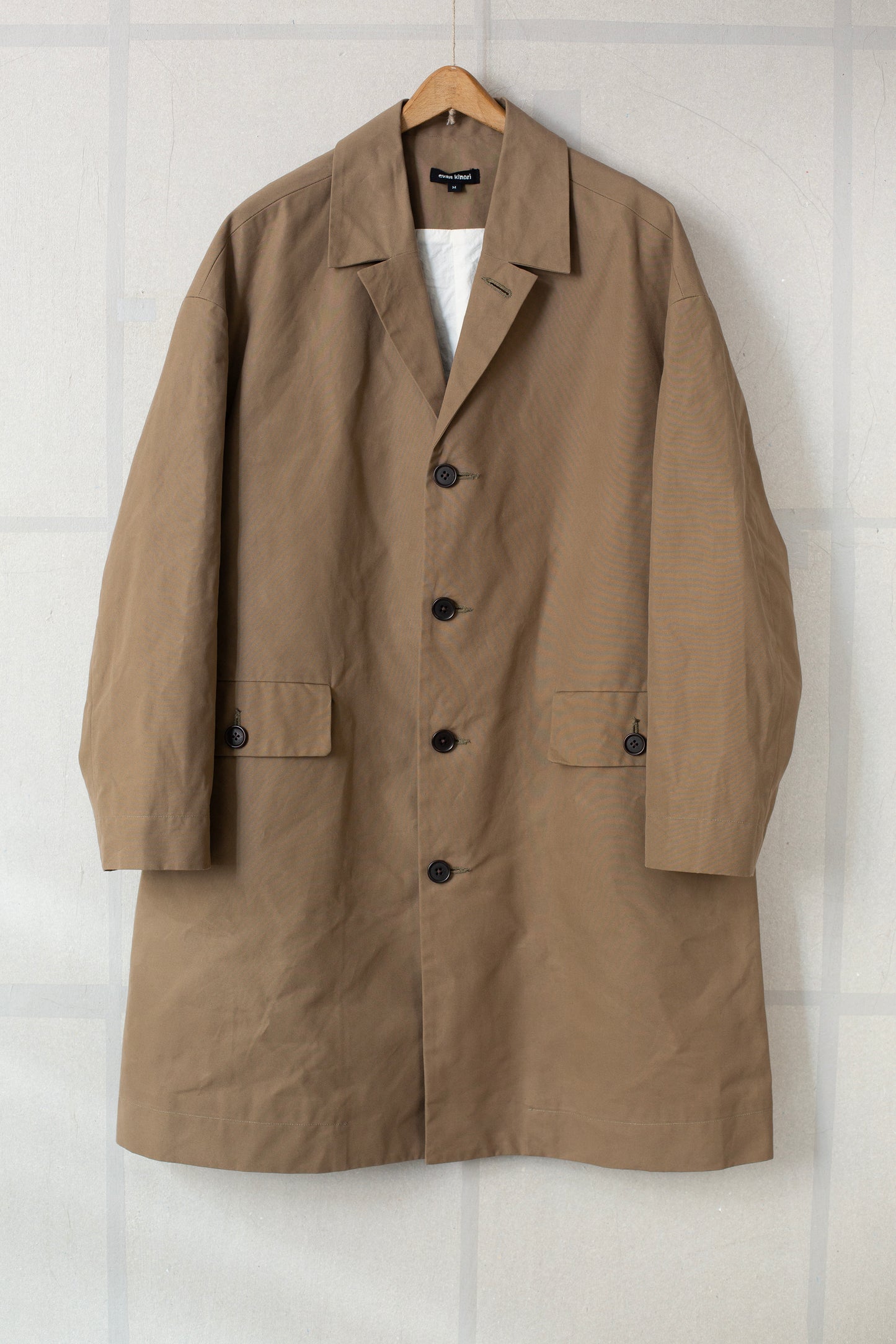 Big Coat in dark khaki dry waxed cotton
