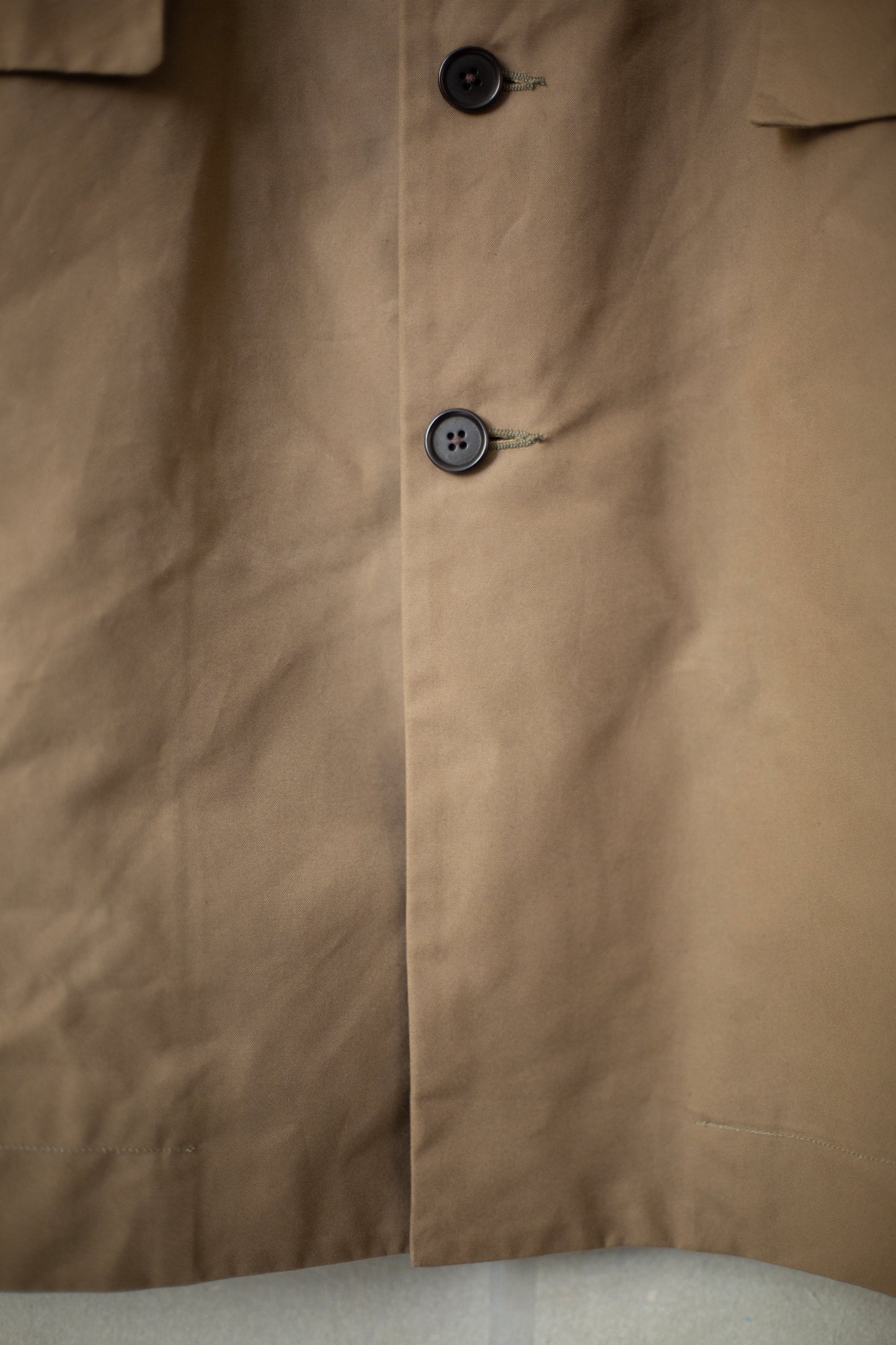 Big Coat in dark khaki dry waxed cotton