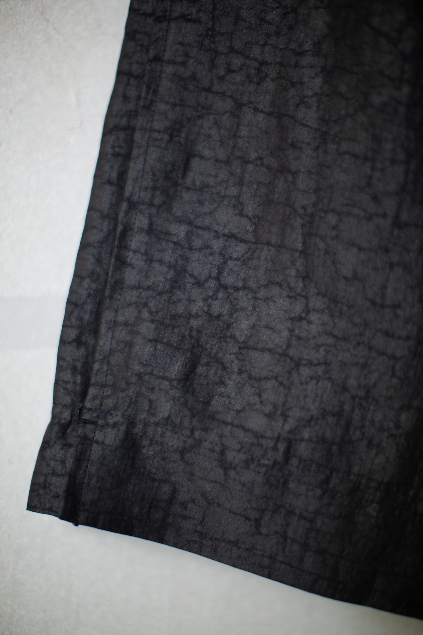 black cracked silk easy wide pants
