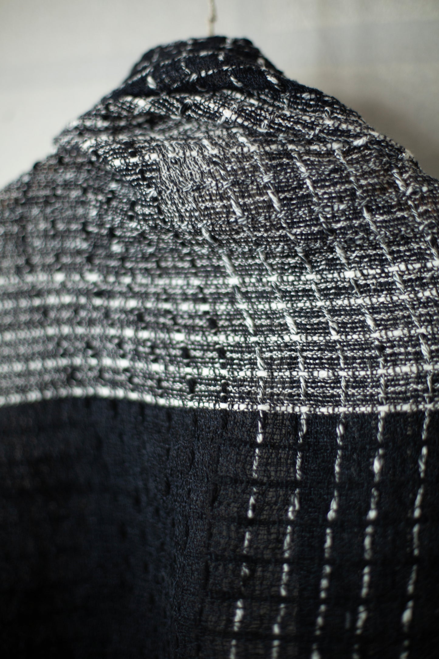 SCARF#38 - HANDWOVEN BLACK AND WHITE