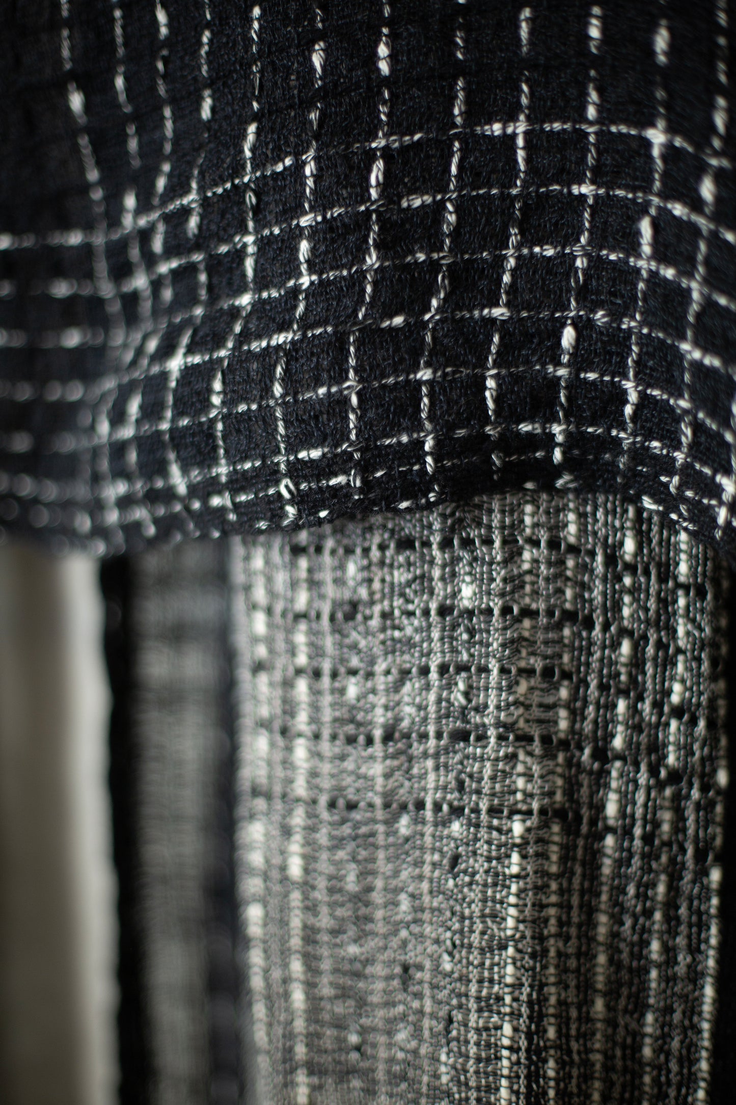 SCARF#38 - HANDWOVEN BLACK AND WHITE