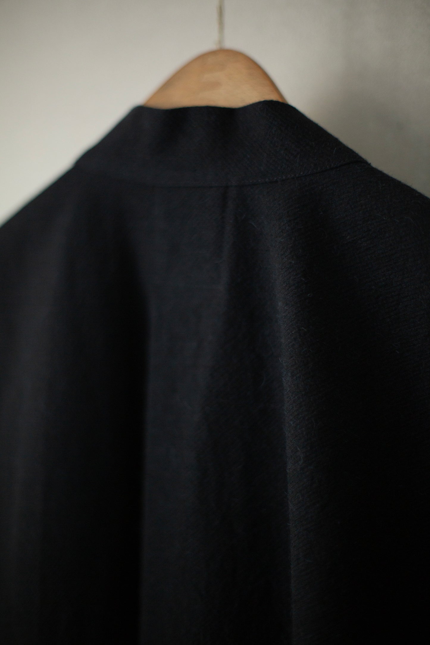 SHIRT#103 - ALPACA WOOL COTTON TWILL BLACK