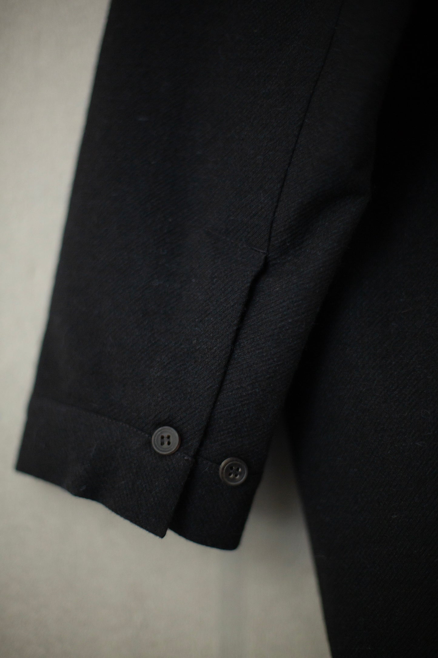 SHIRT#103 - ALPACA WOOL COTTON TWILL BLACK