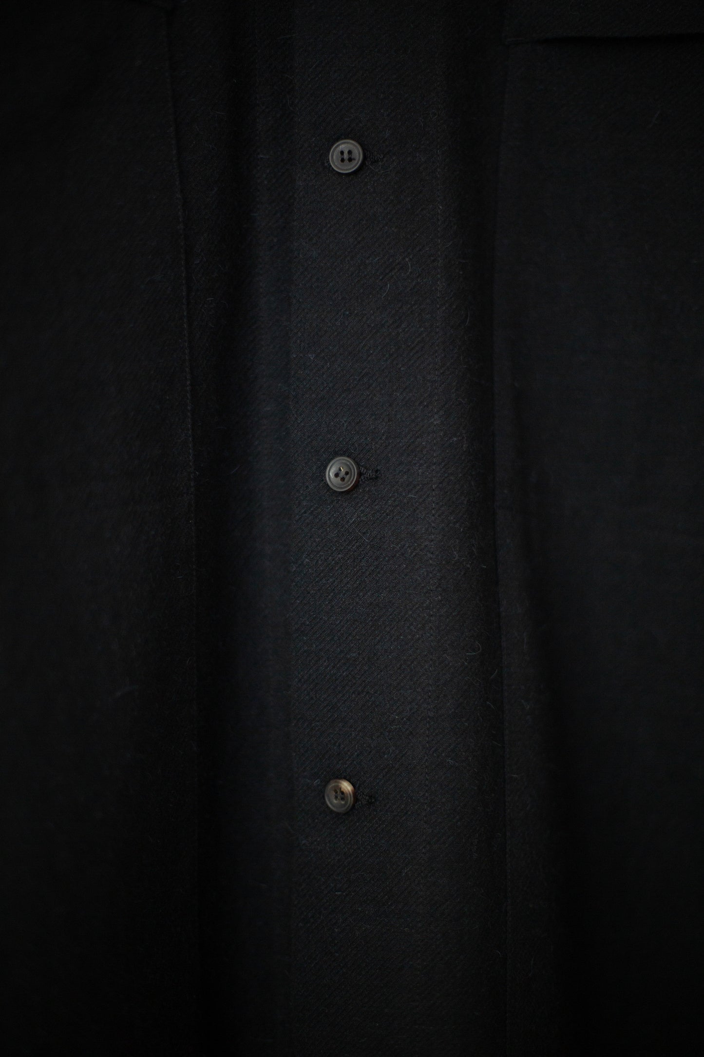 SHIRT#103 - ALPACA WOOL COTTON TWILL BLACK
