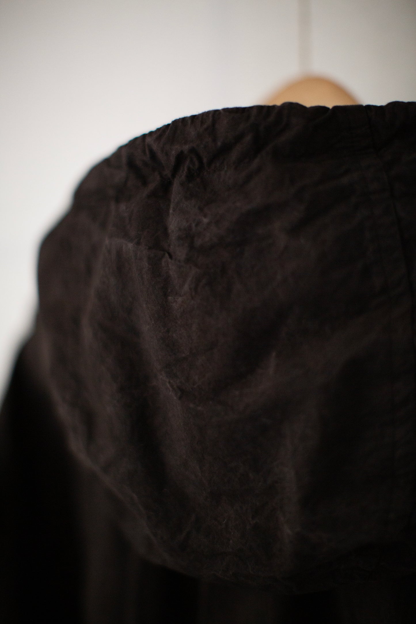 Fabric Forming Anorak in Natural Dye Dark Mud Brown
