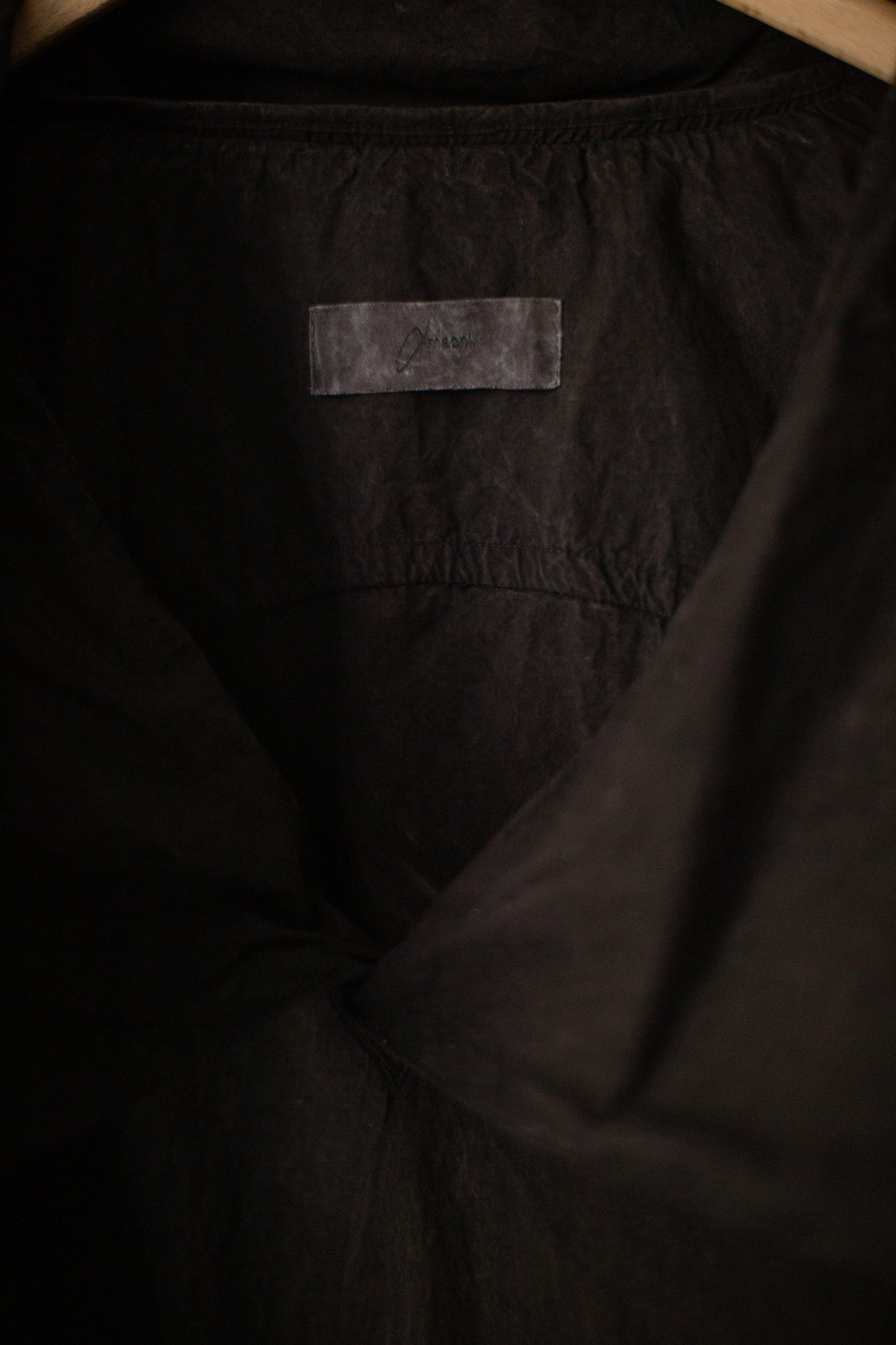 Fabric Forming Anorak in Natural Dye Dark Mud Brown
