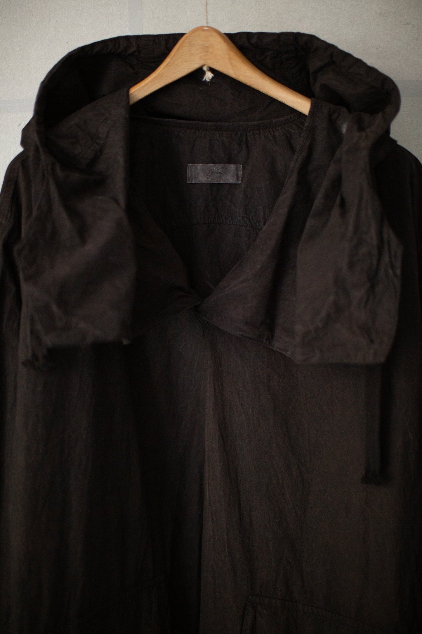 Fabric Forming Anorak in Natural Dye Dark Mud Brown