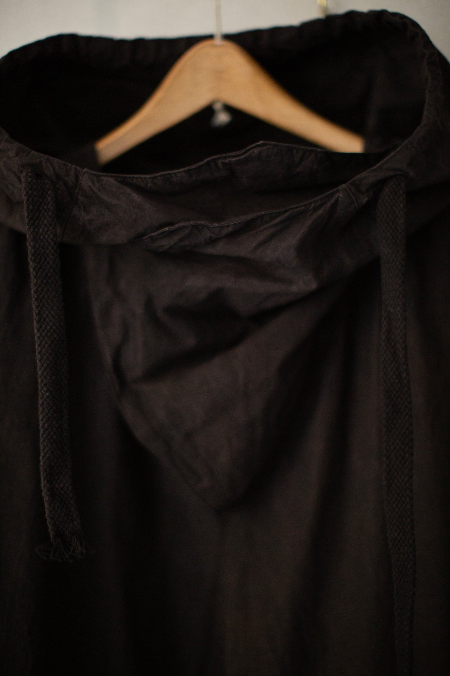 Fabric Forming Anorak in Natural Dye Dark Mud Brown