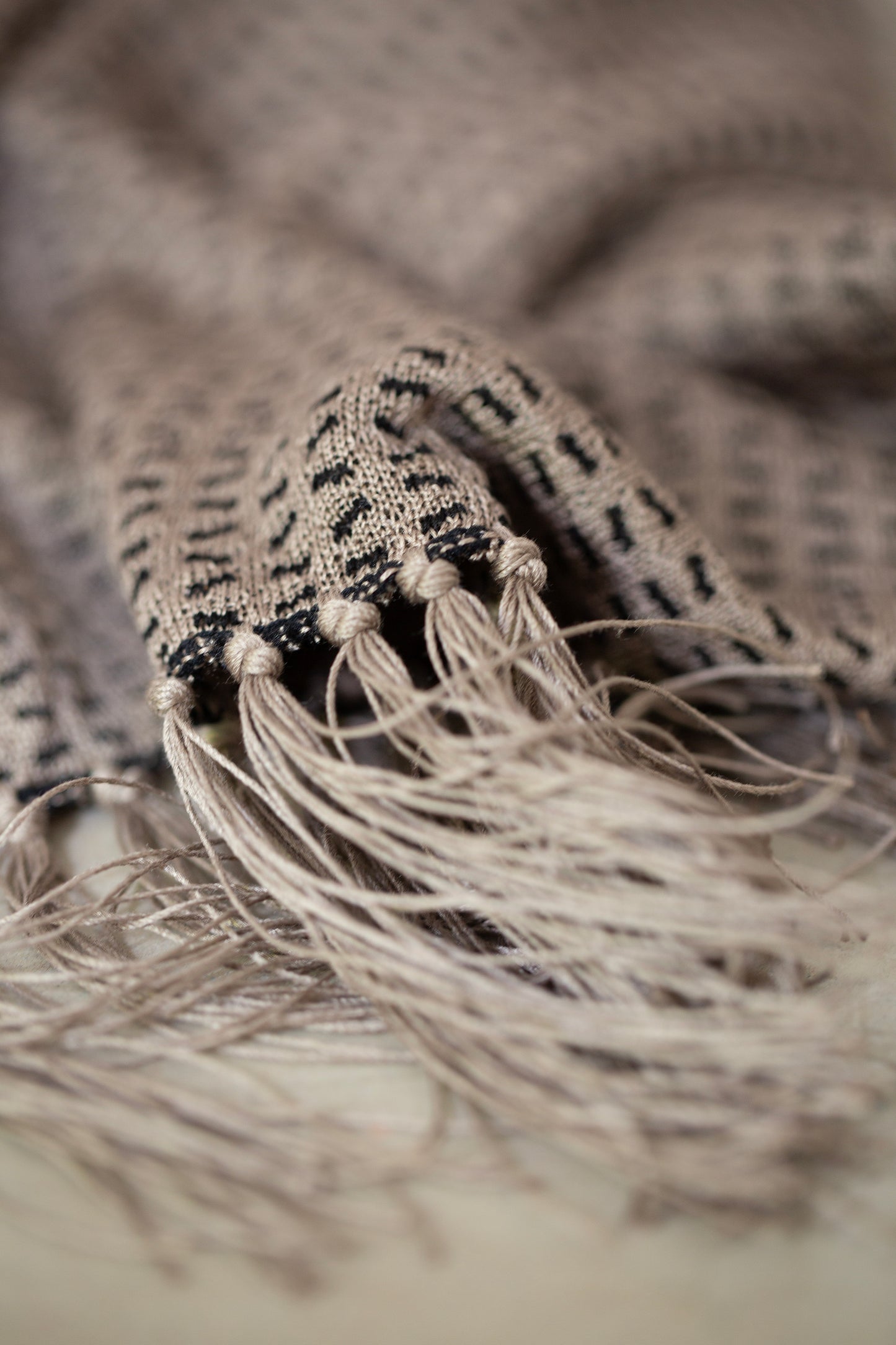 Beige silk stole