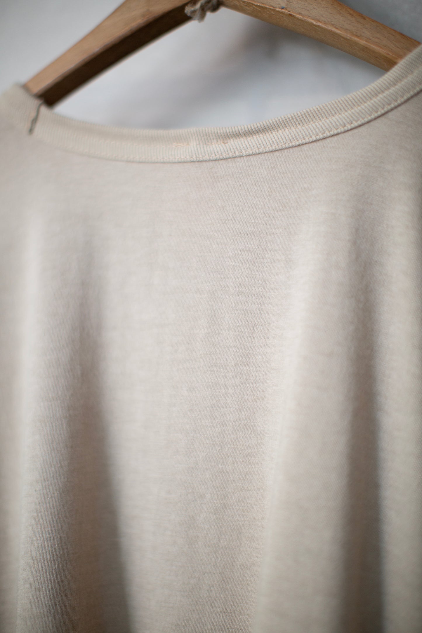 ash sand cotton wool jersey long sleeve balloon tee