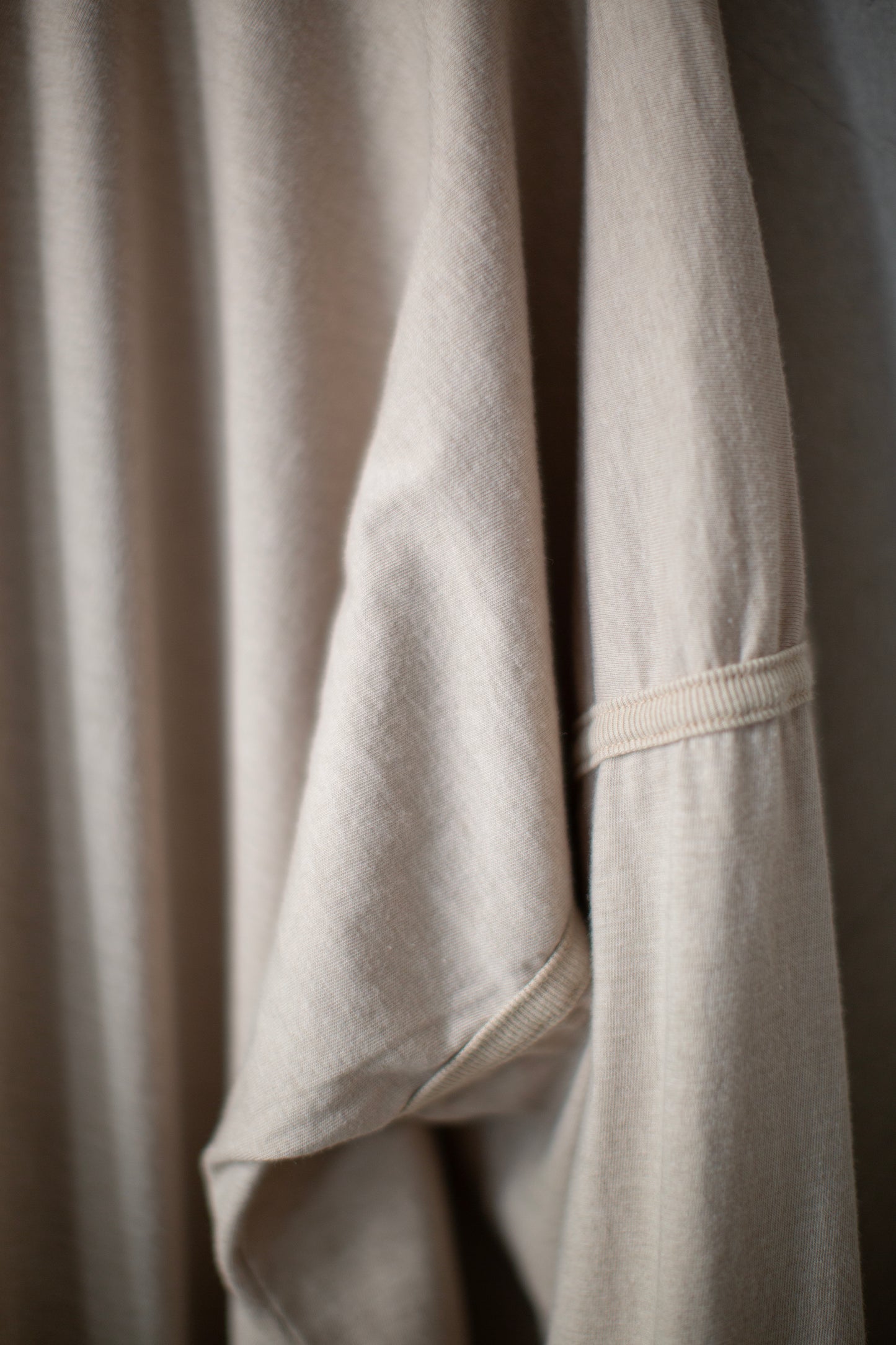 ash sand cotton wool jersey long sleeve balloon tee