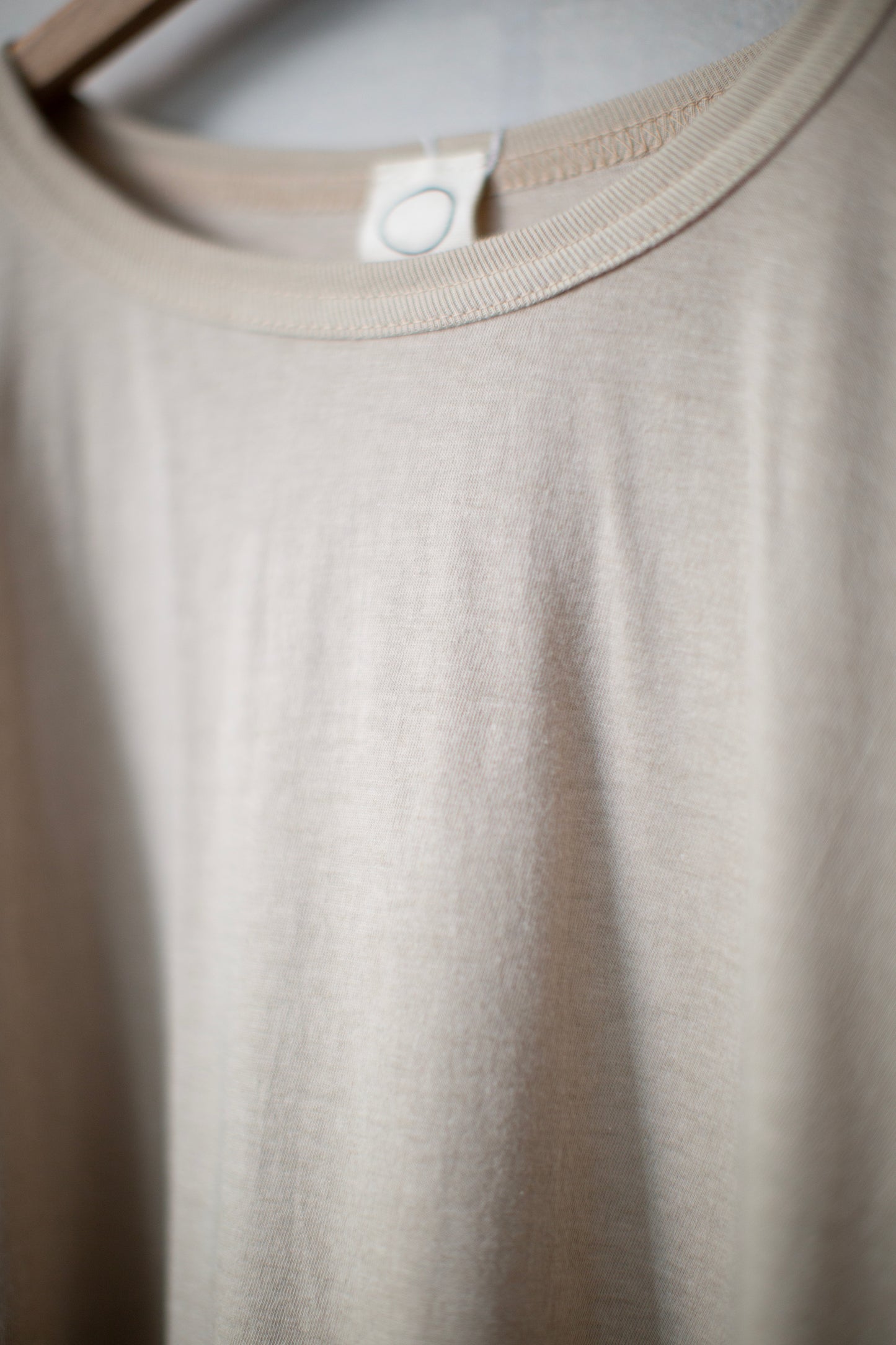 ash sand cotton wool jersey long sleeve balloon tee