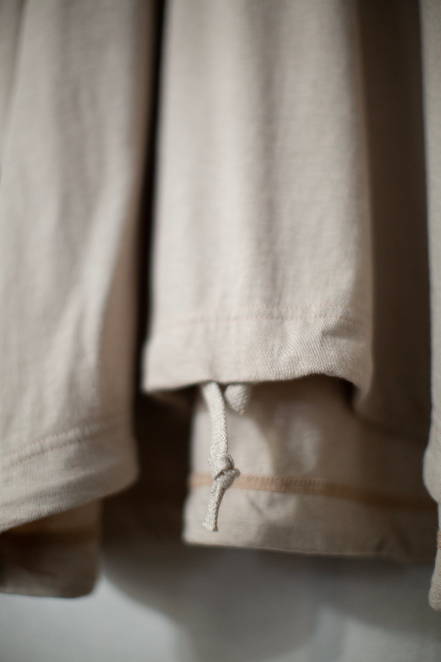 ash sand cotton wool jersey long sleeve balloon tee