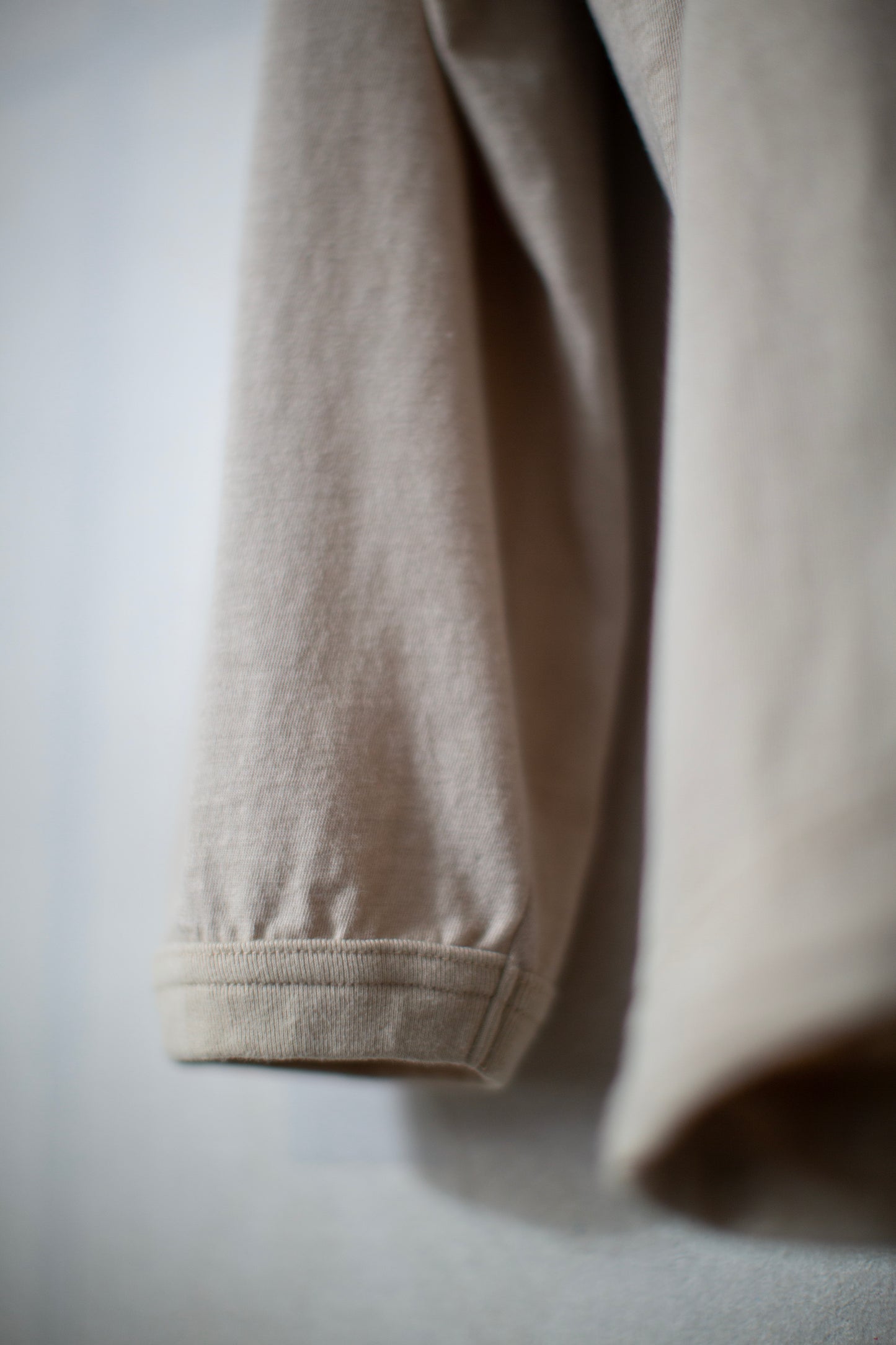 ash sand cotton wool jersey long sleeve balloon tee