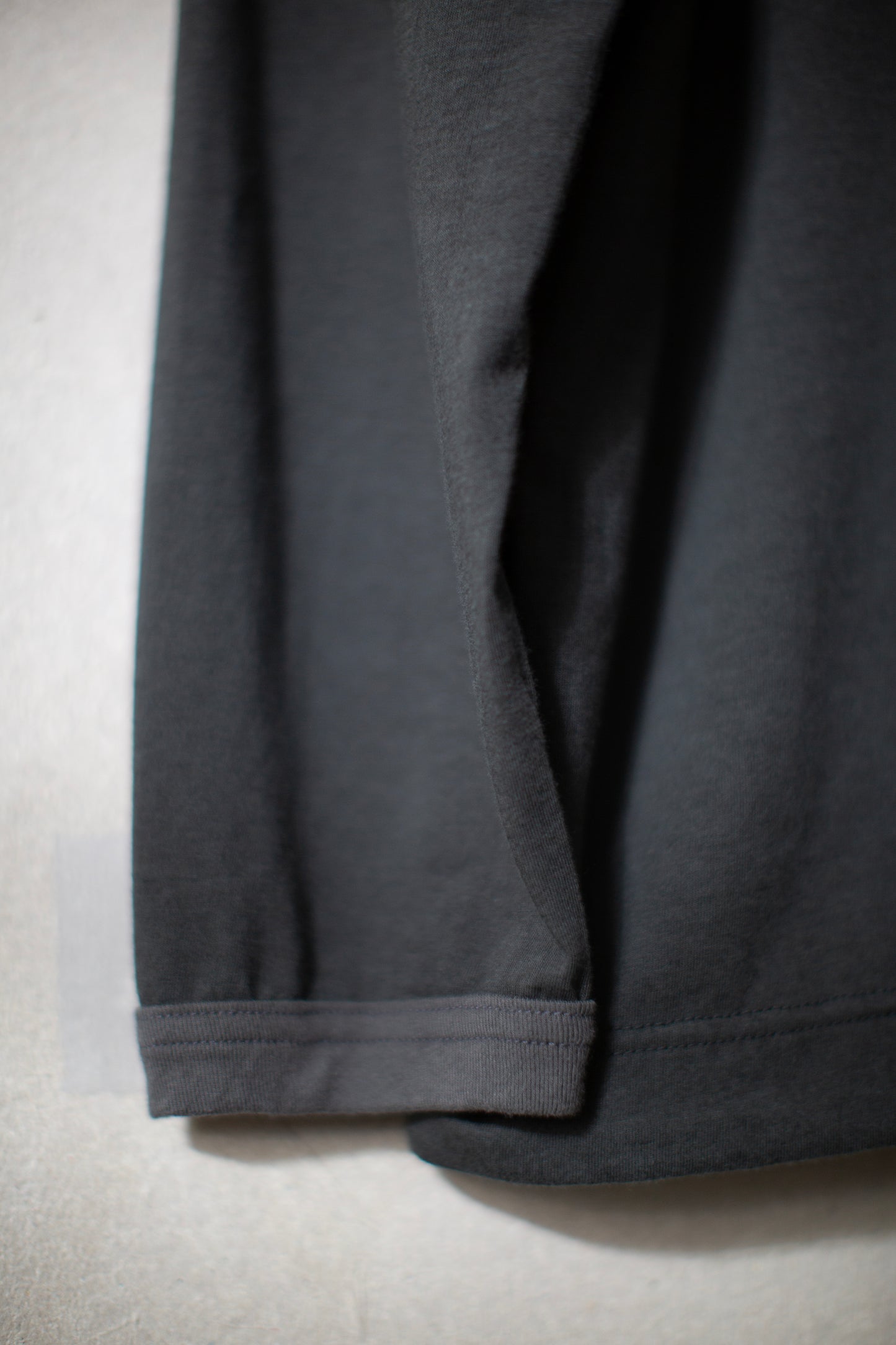 off black cotton wool jersey long sleeve balloon tee