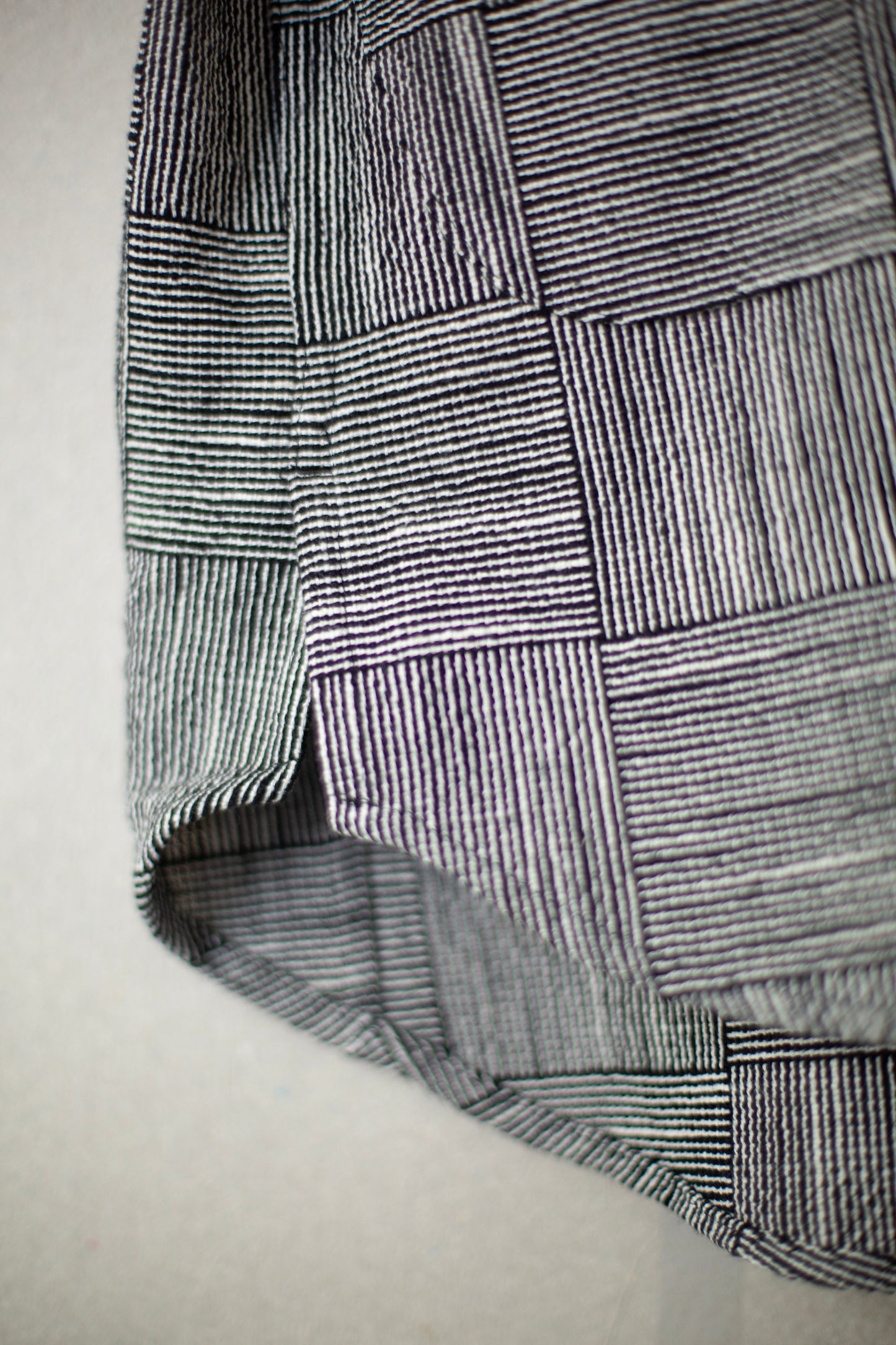 black and white block stripe cloth hooded shirt